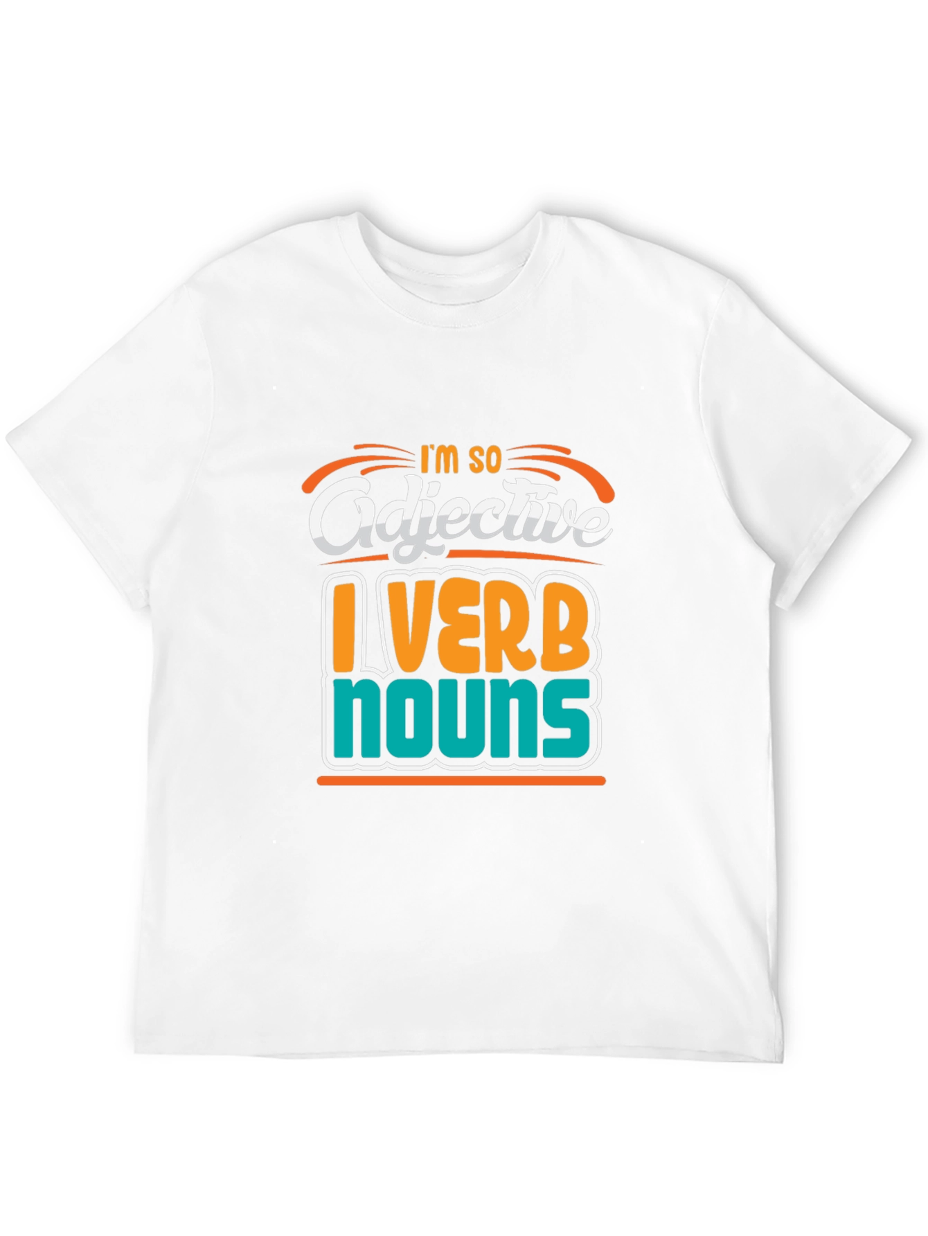 Black Funny Grammar T-Shirt: I'm So Adjective view 12