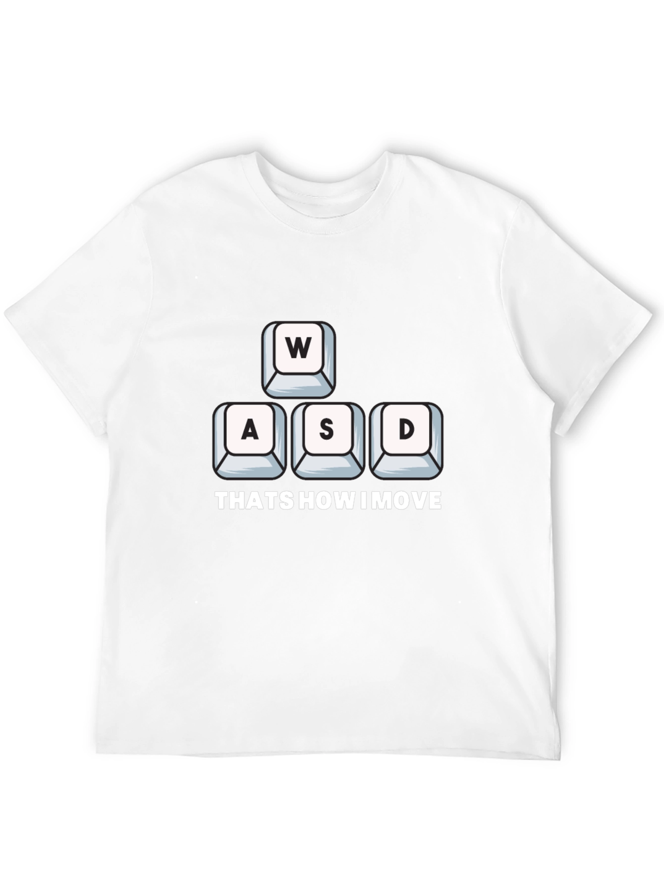 Black Gamer Move T-Shirt - WASD Keys Design view 12