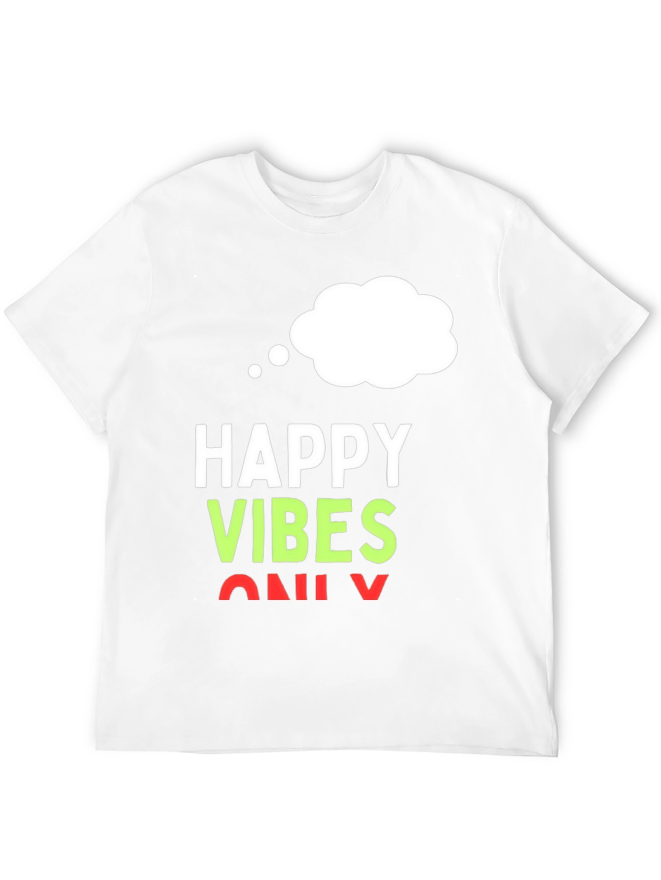 Black Happy Vibes Only T-Shirt - Black Casual Tee view 12