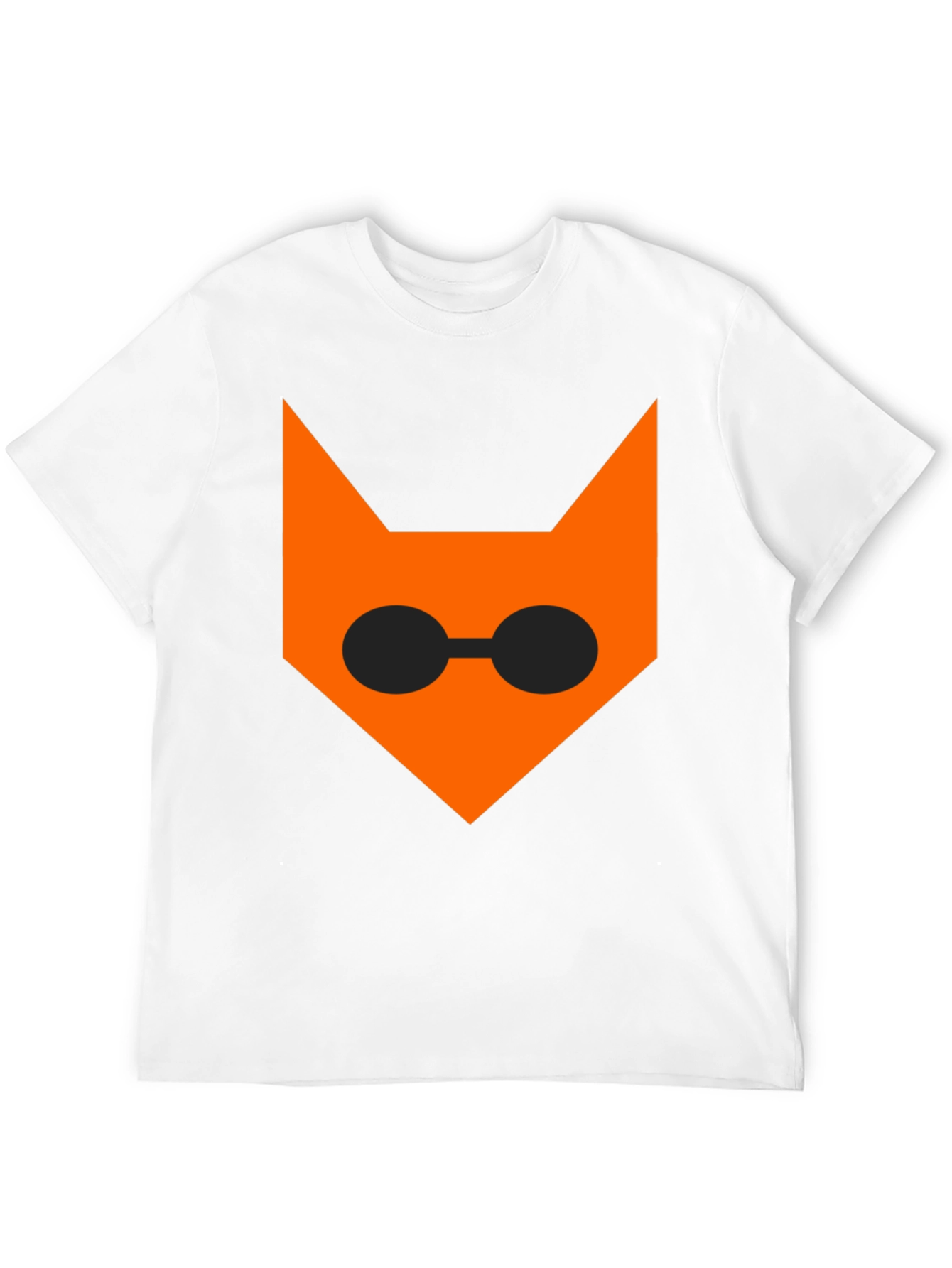 Black Cool Cat Face T-Shirt - Black Cotton Tee view 12