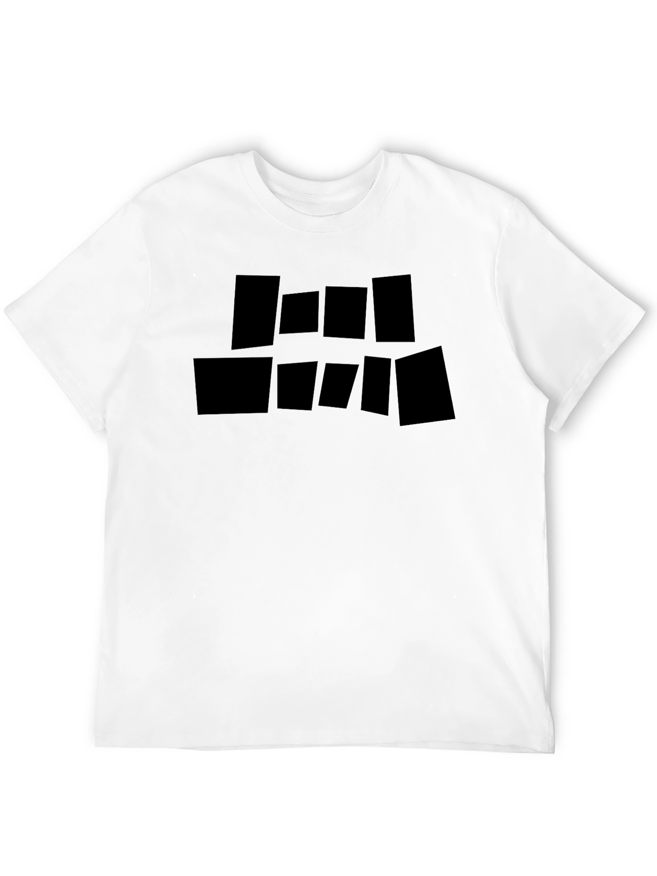 Black Geometric Block Print Black T-Shirt view 12