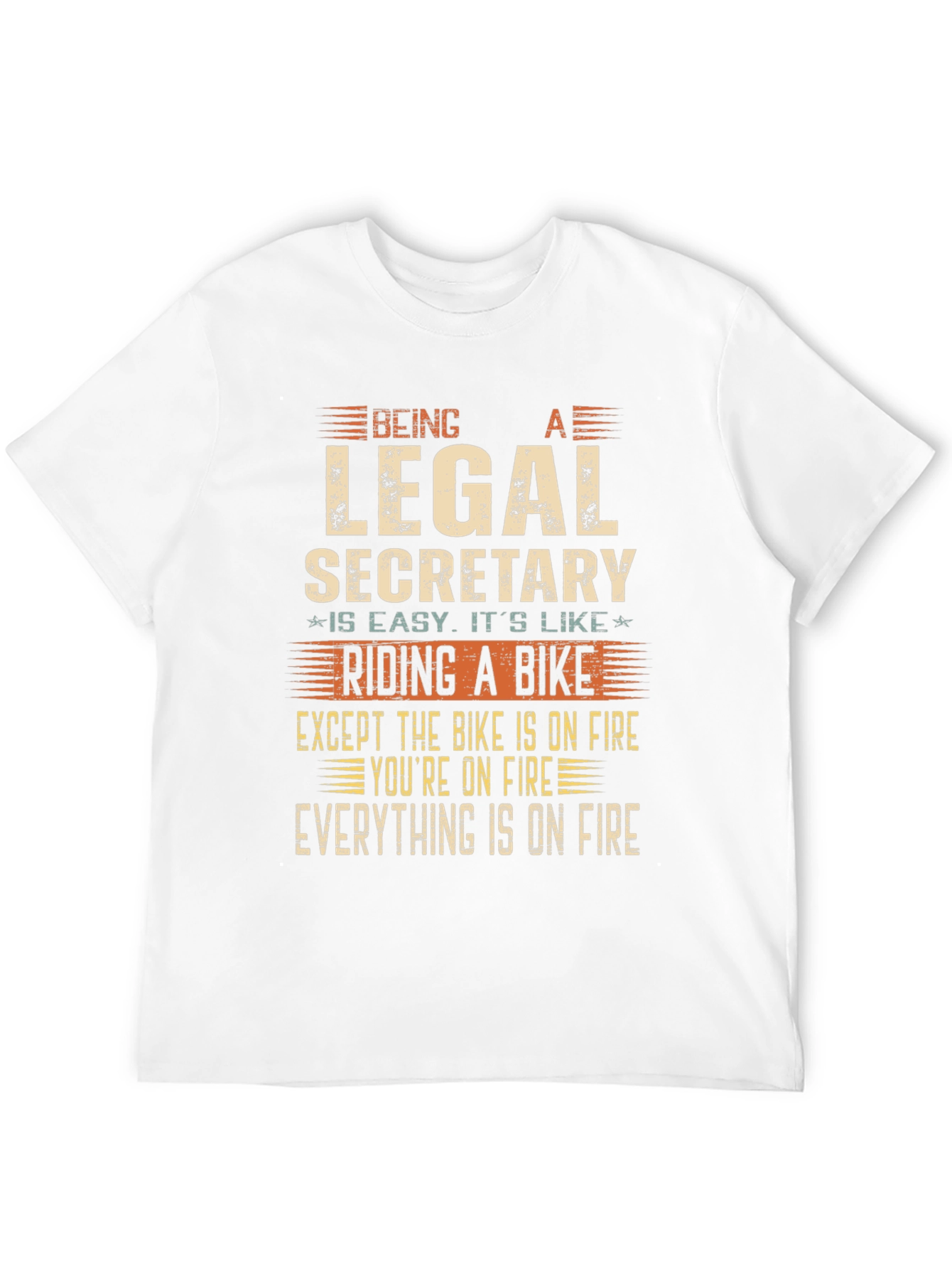 Black Legal Secretary T-Shirt: Riding a Bike On Fire view 12