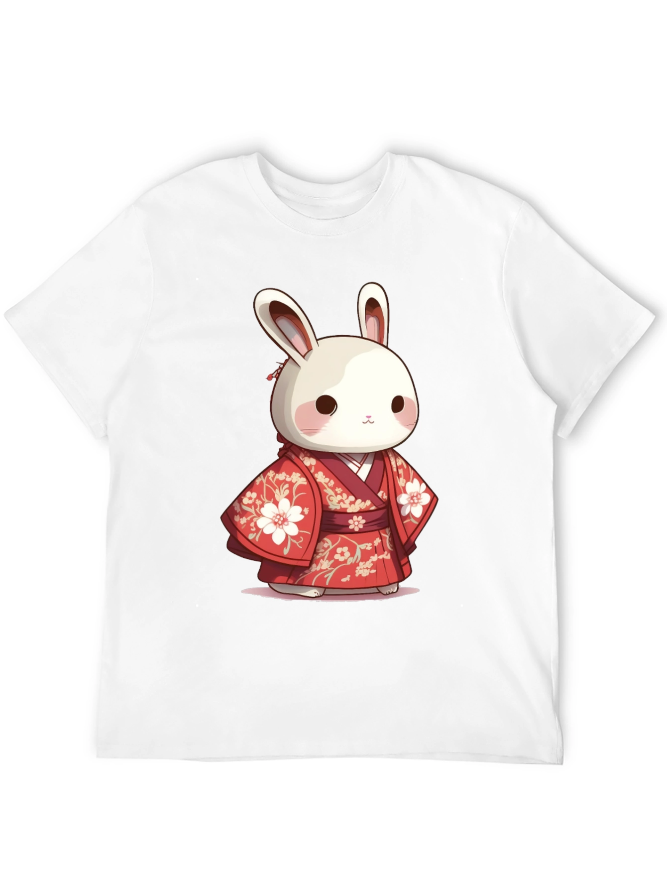 Black Cute Bunny in Kimono T-Shirt view 12