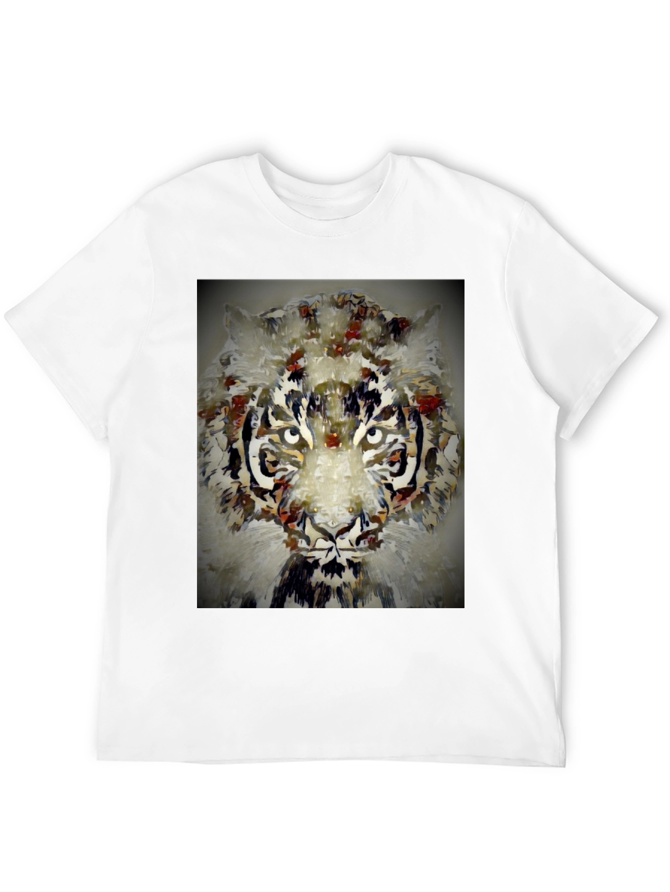 Black Abstract Tiger Graphic Tee view 12