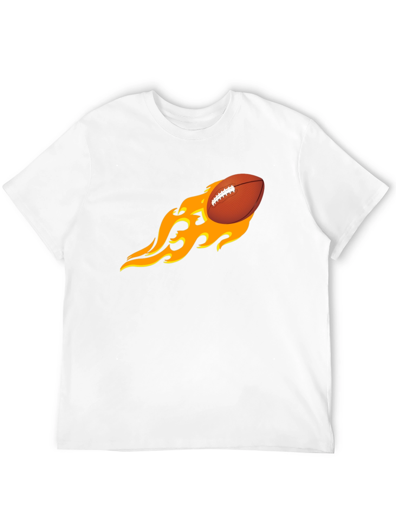 Black Flaming Football Graphic Tee - Black T-Shirt view 12
