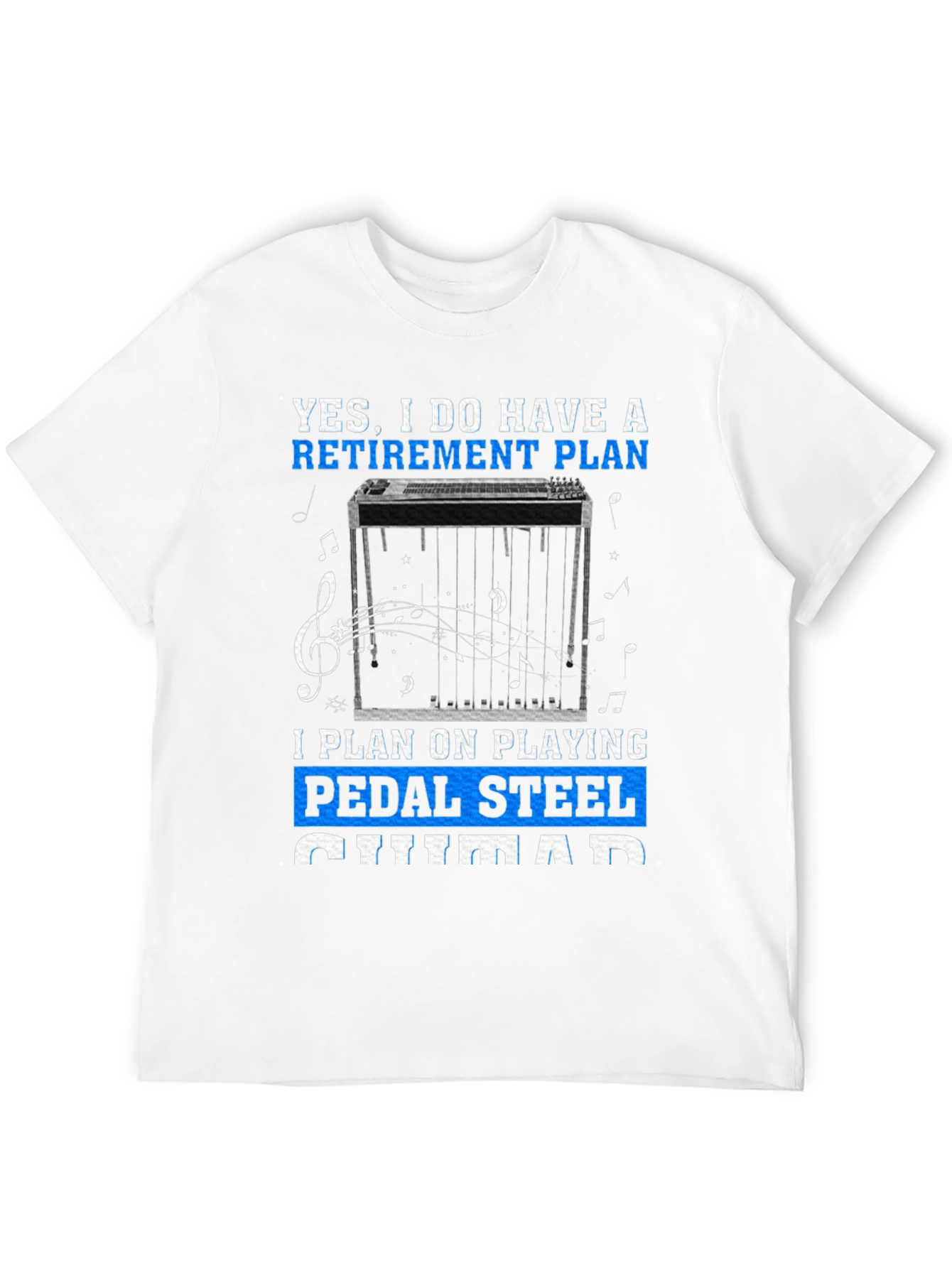 Black Retirement Pedal Steel Guitar T-Shirt view 12
