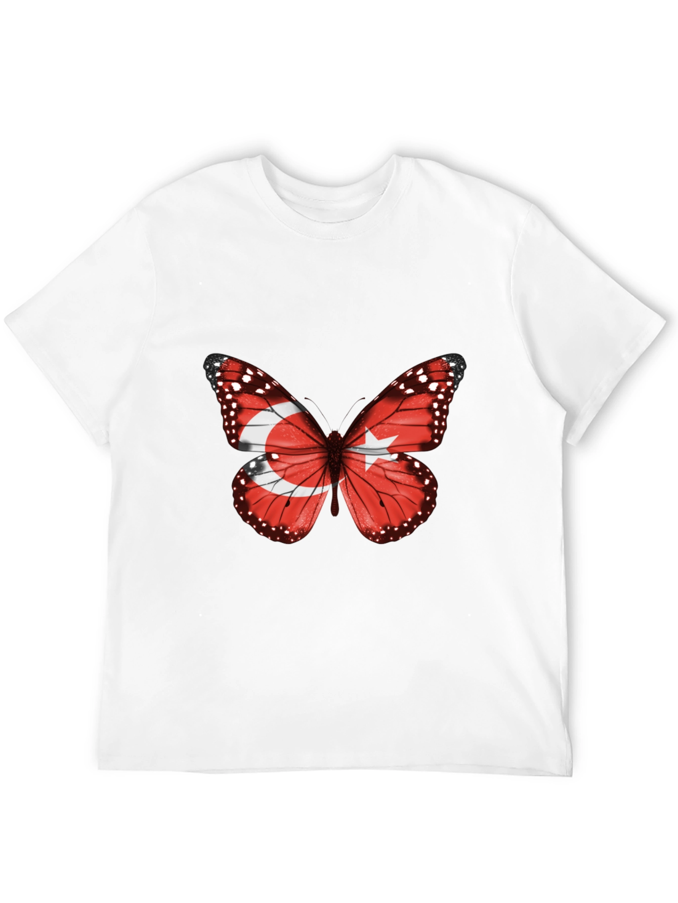 Black Turkey Flag Butterfly Graphic Tee view 12