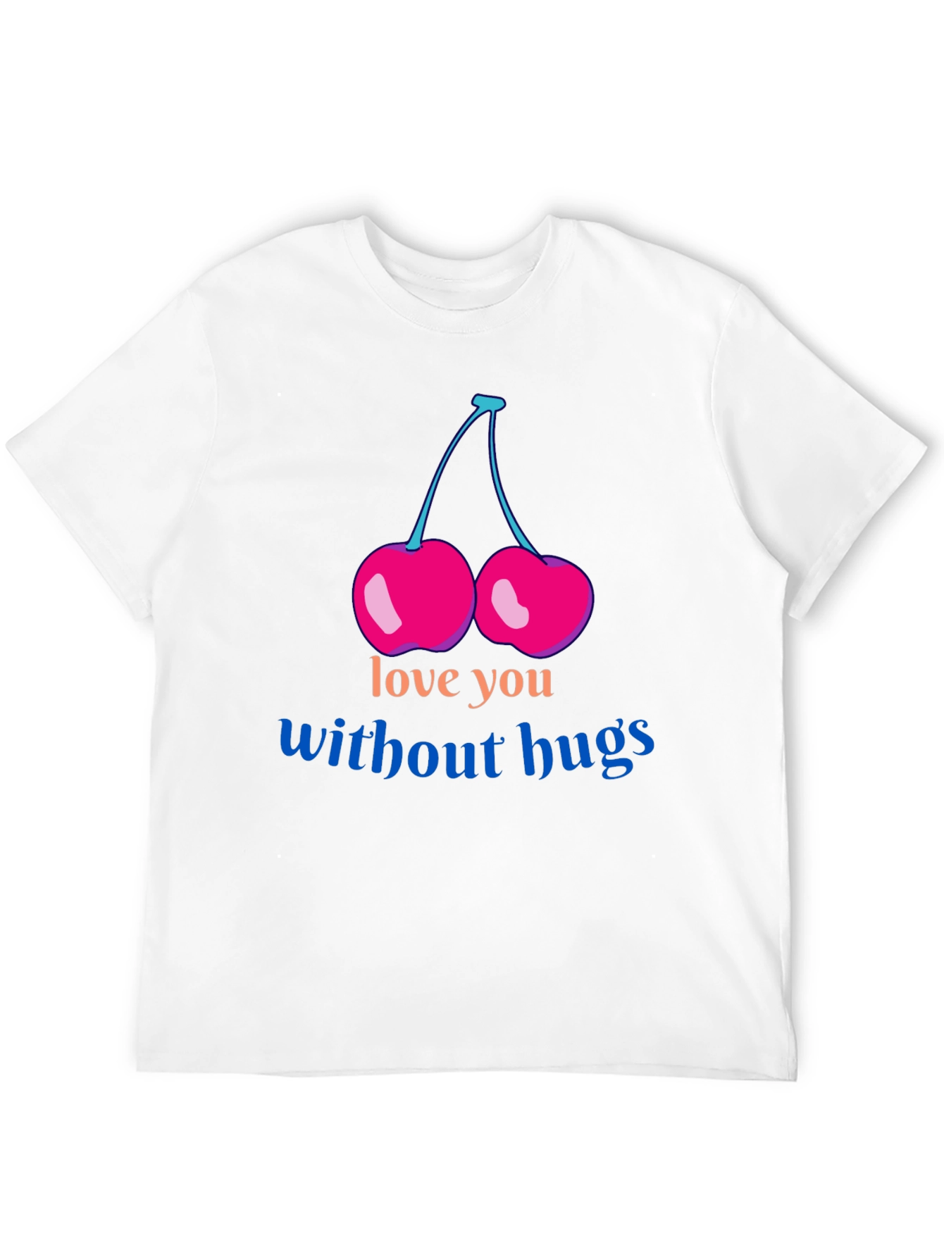 Black Love You Without Hugs Cherry Graphic Tee - Black view 12