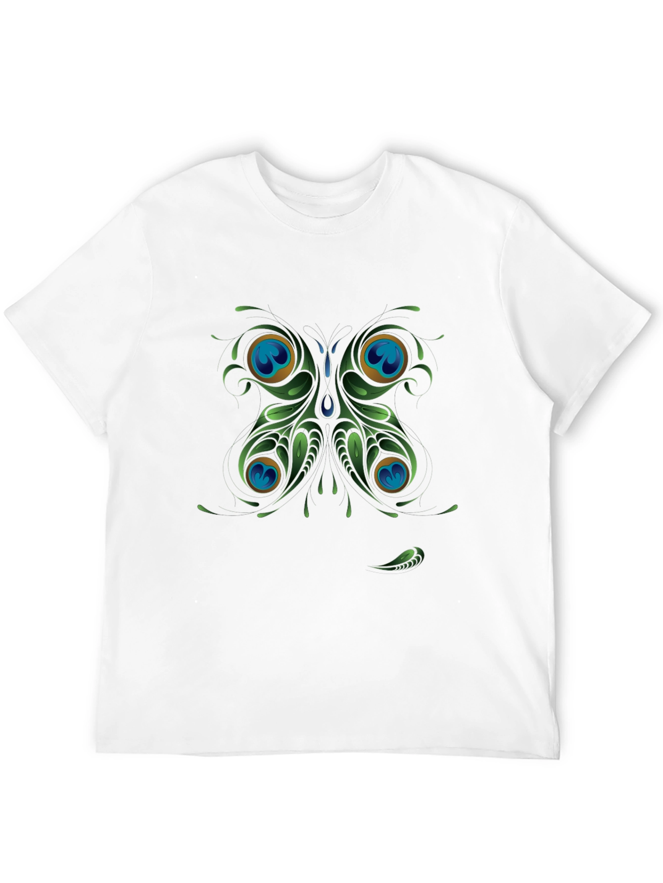 Black Peacock Butterfly Graphic Black T-Shirt view 12