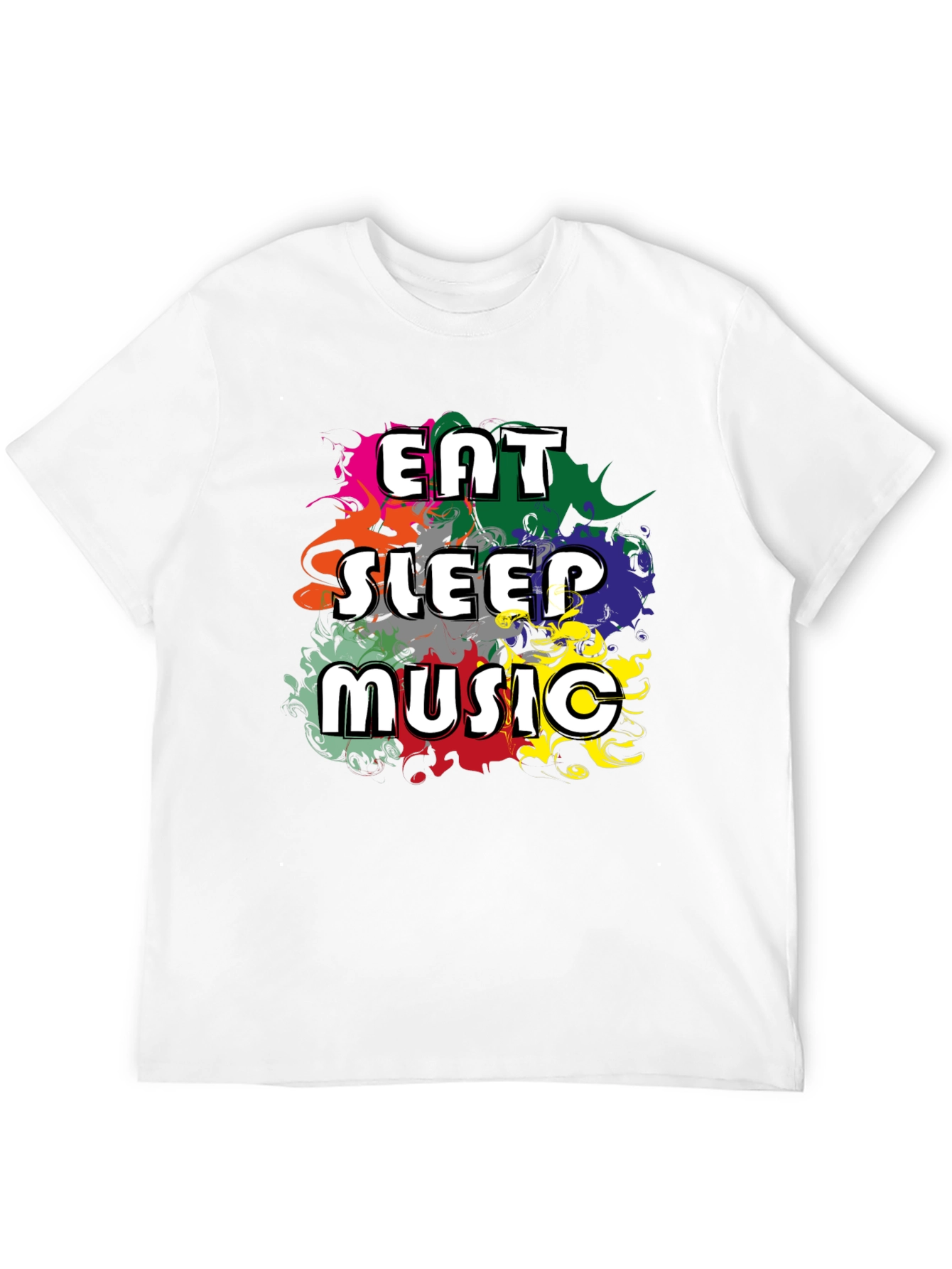 Black Eat Sleep Music T-Shirt - Colorful Graphic Tee view 12
