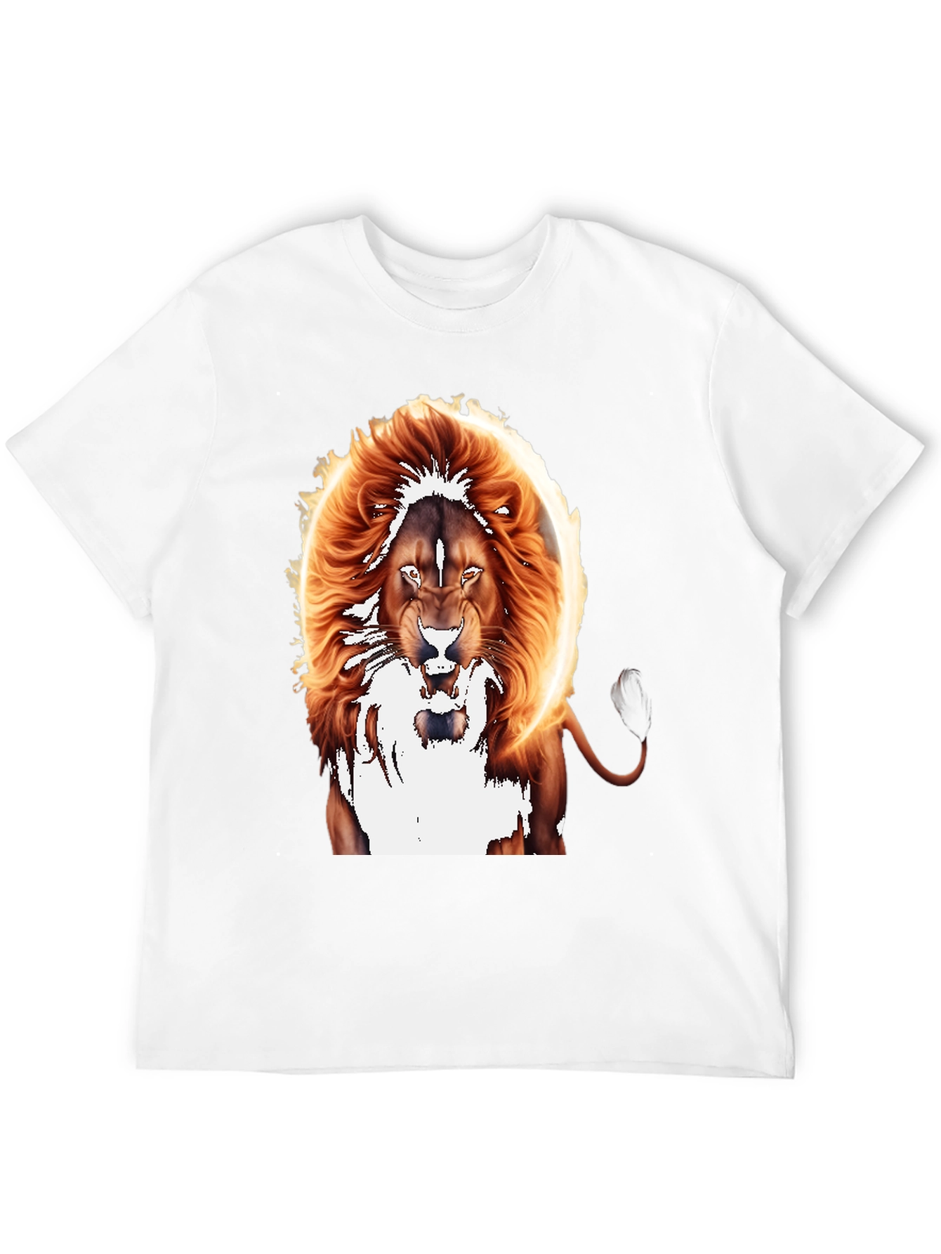 Black Fiery Lion Graphic Tee - Bold Animal Print view 12