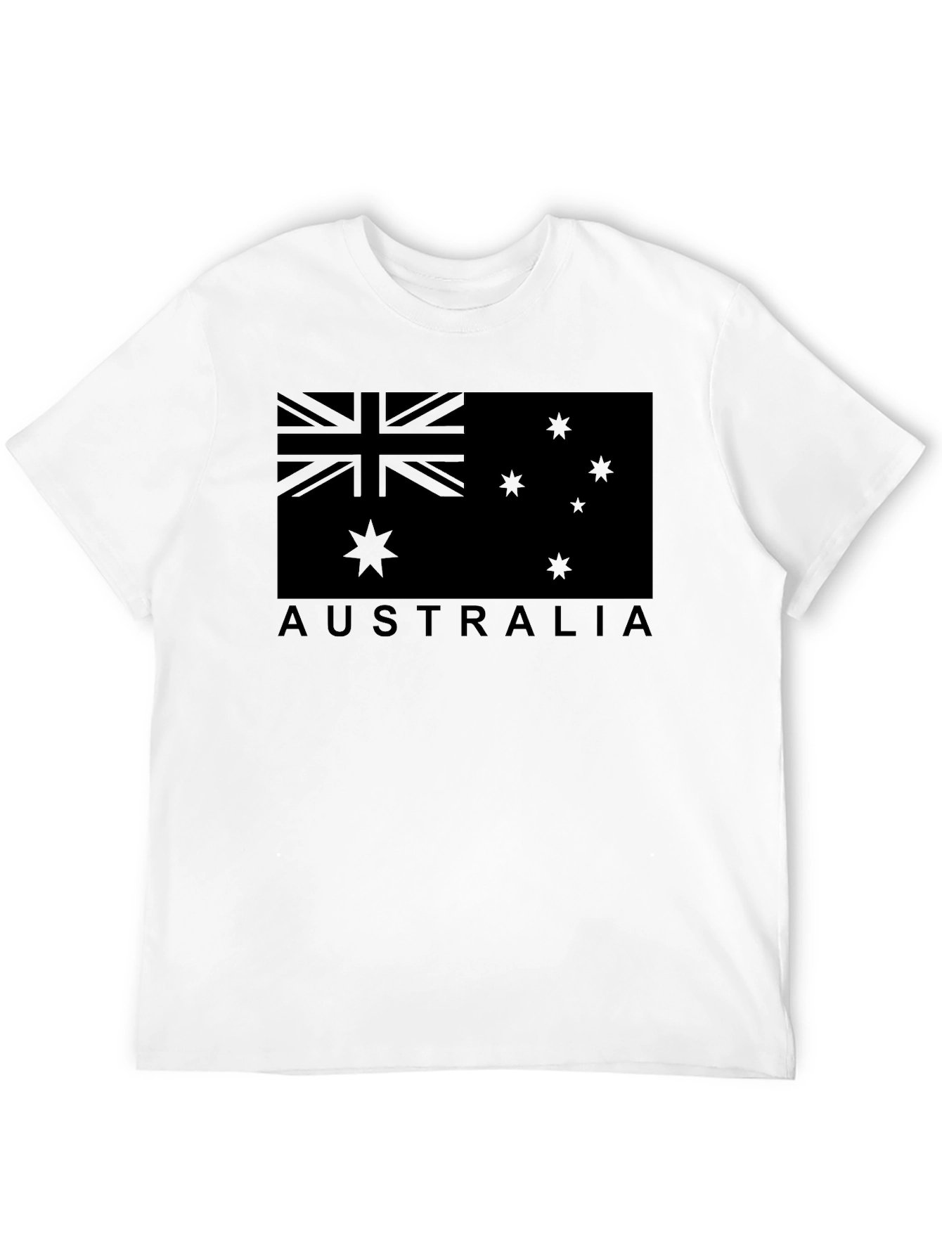 Black Australia Flag Graphic T-Shirt - Unisex Crew Neck view 12