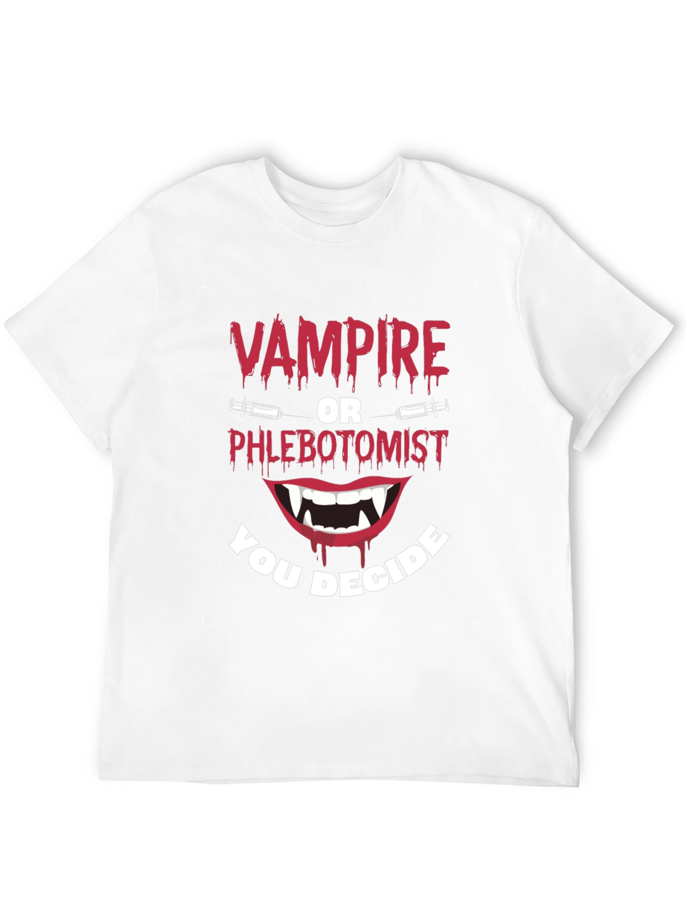 Black Vampire or Phlebotomist Funny Graphic Tee view 12