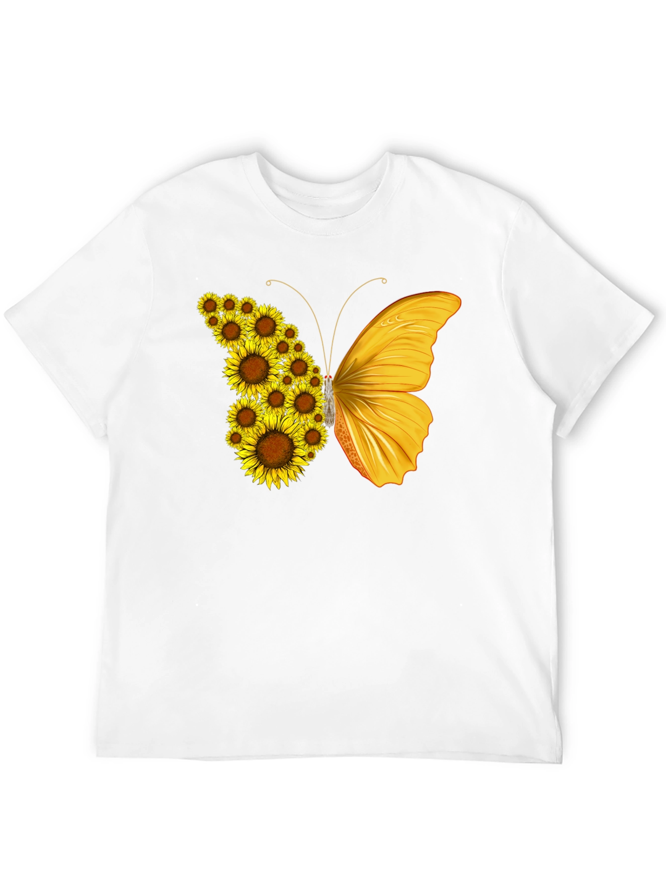 Black Sunflower Butterfly Graphic T-Shirt - Black view 12