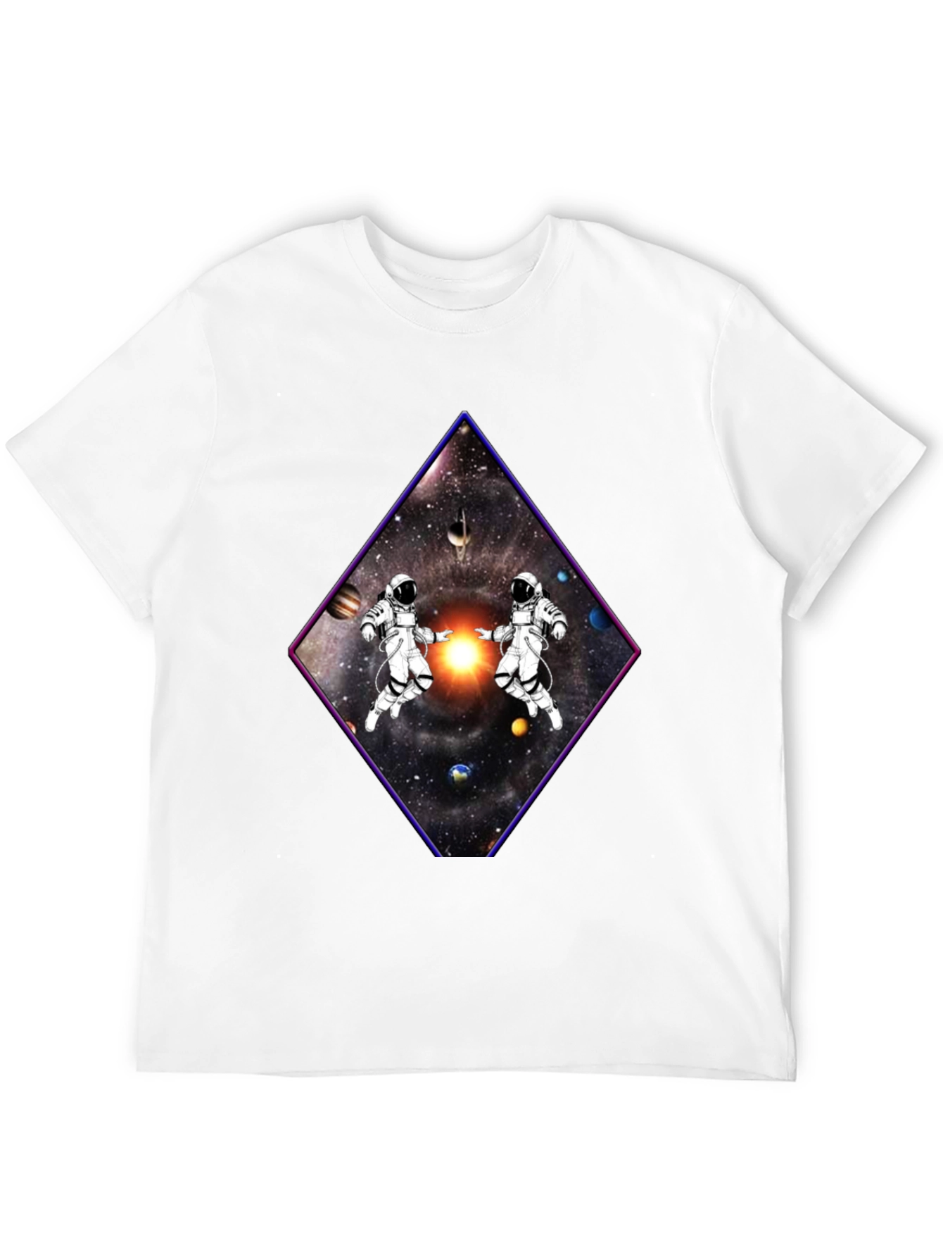 Black Astronaut Space Diamond Graphic Tee view 12