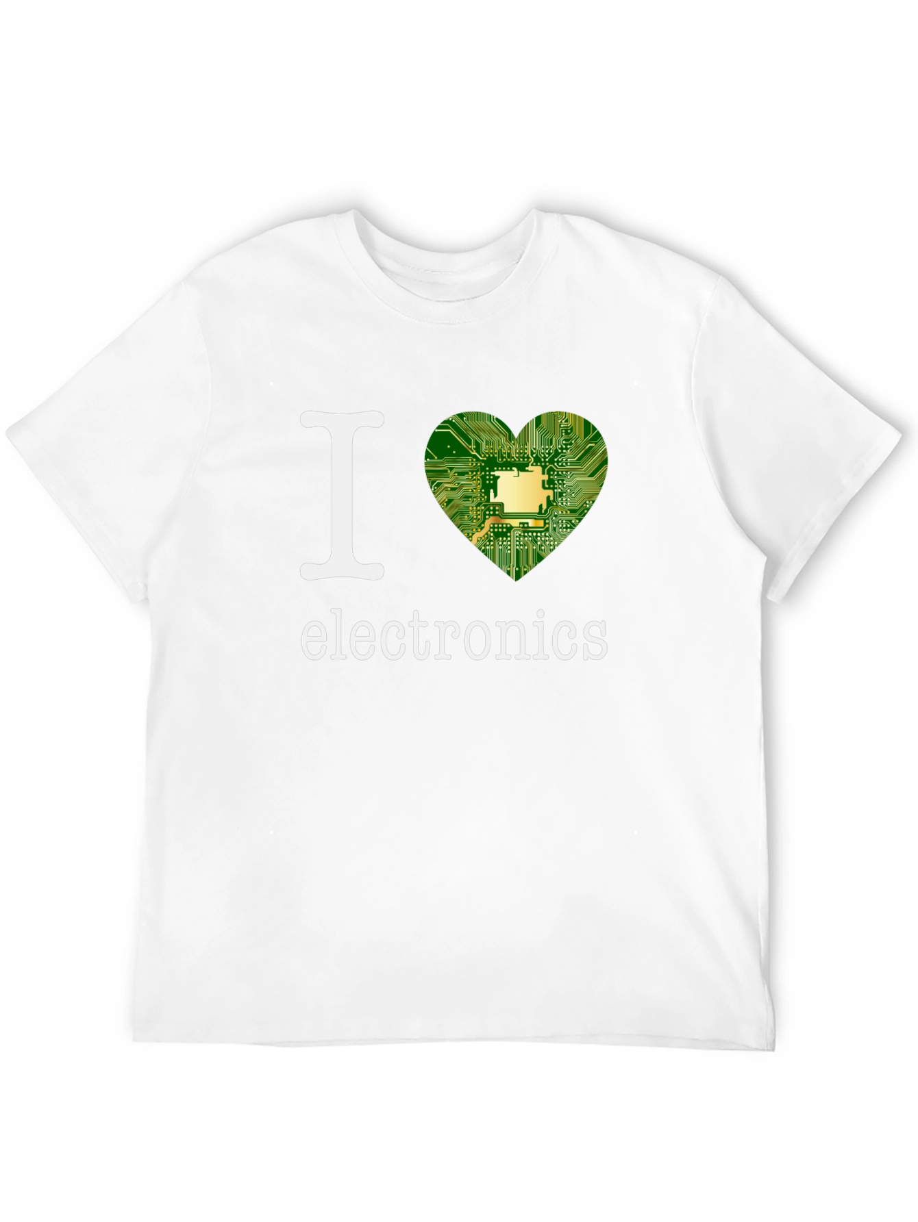 Black I Heart Electronics T-Shirt - Circuit Board Design view 12