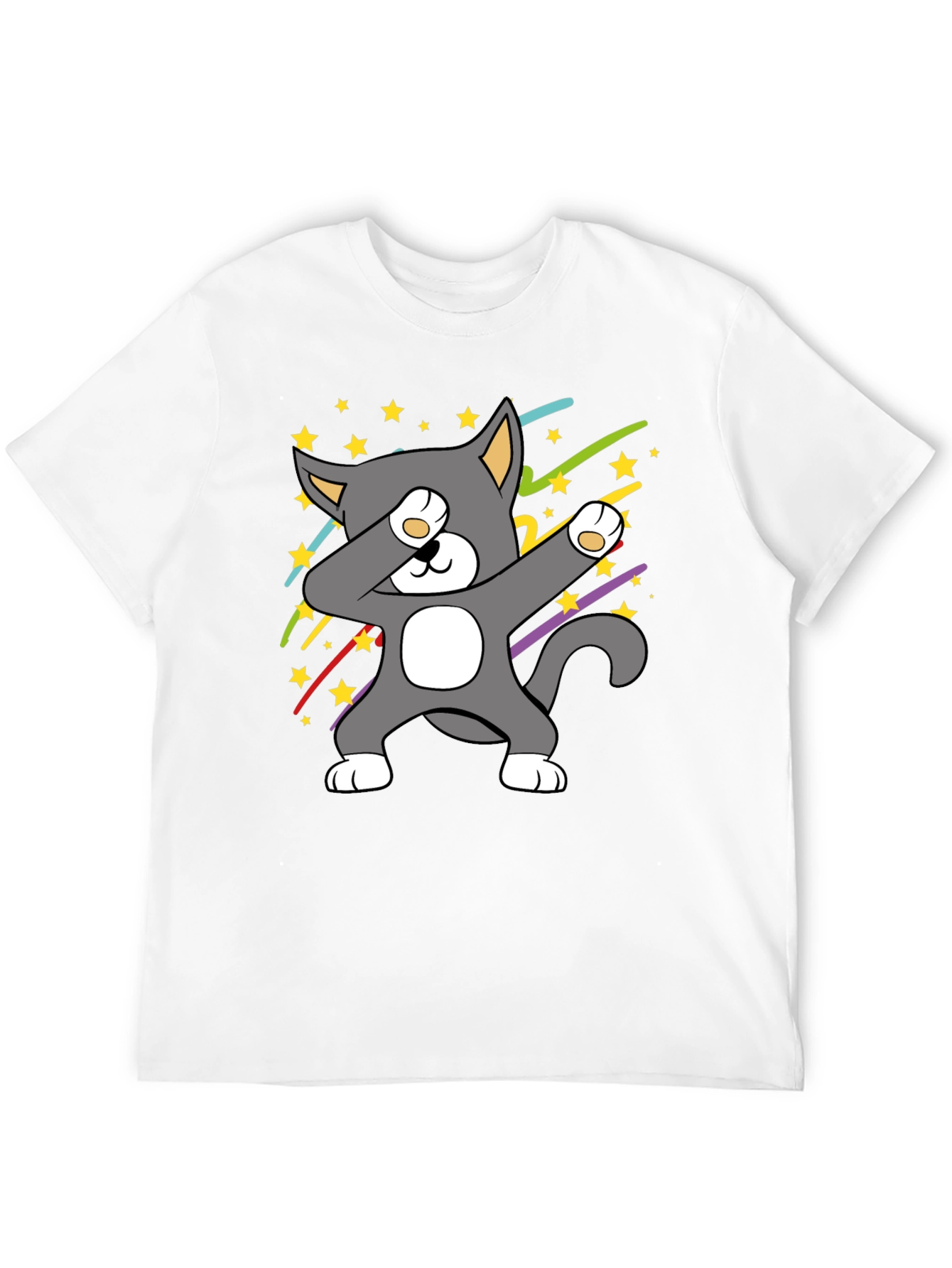 Black Dabbing Cat T-Shirt - Cool Graphic Tee view 12