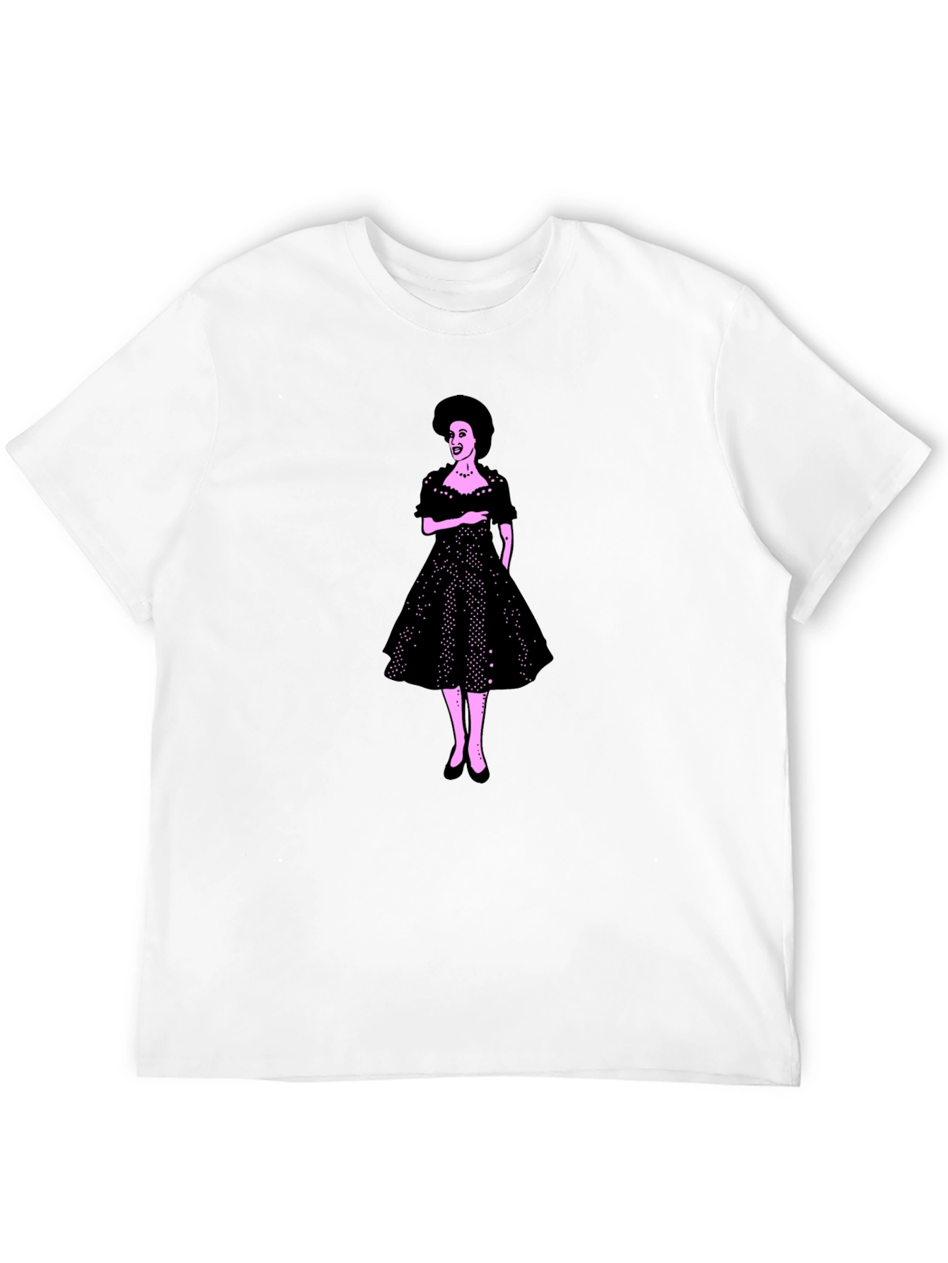 Black Retro Dress Graphic Tee - Classic Style view 12