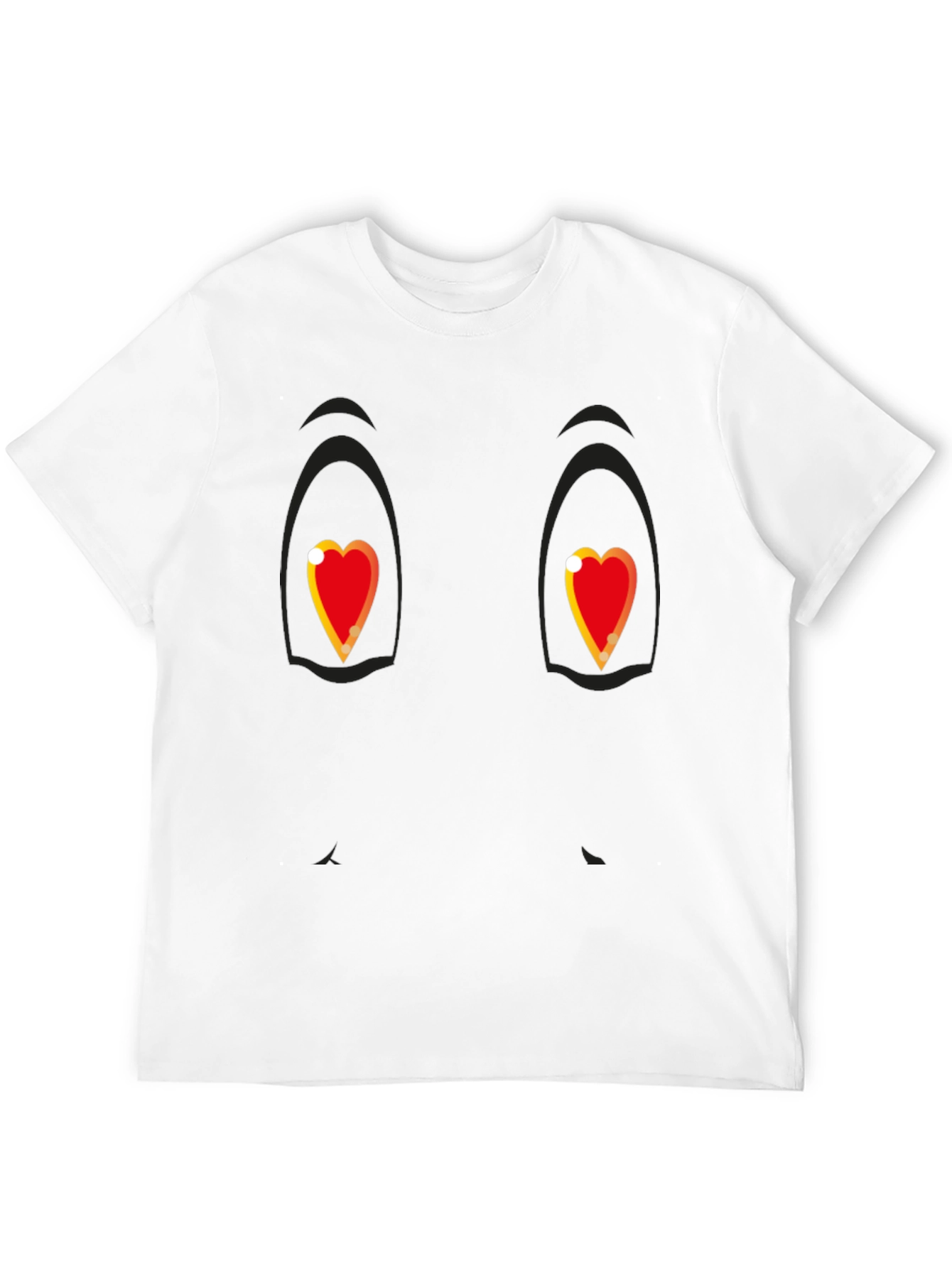 Black Heart Eyes Cartoon Graphic Black T-Shirt view 12