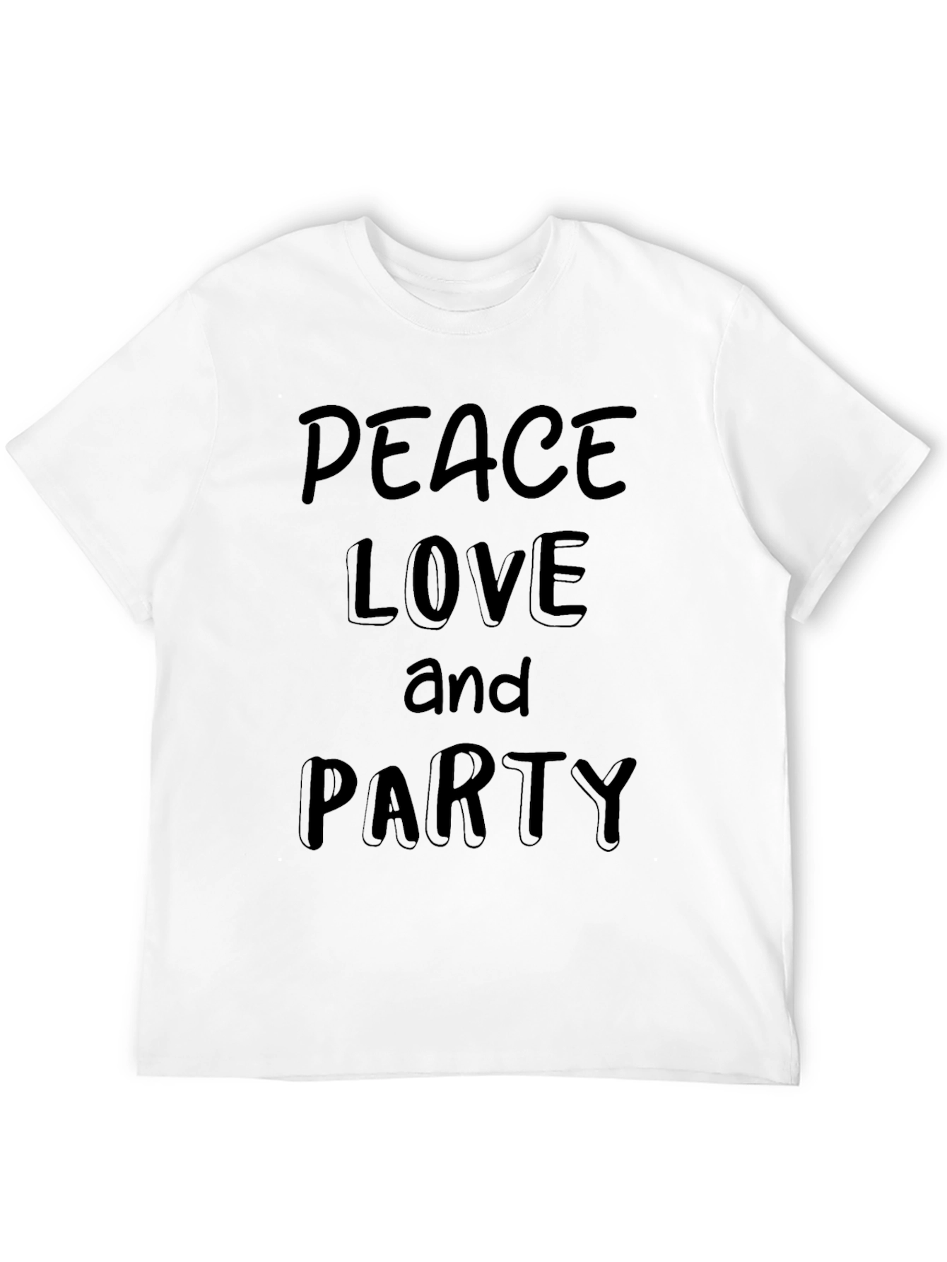 Black Peace Love & Party Black T-Shirt view 12