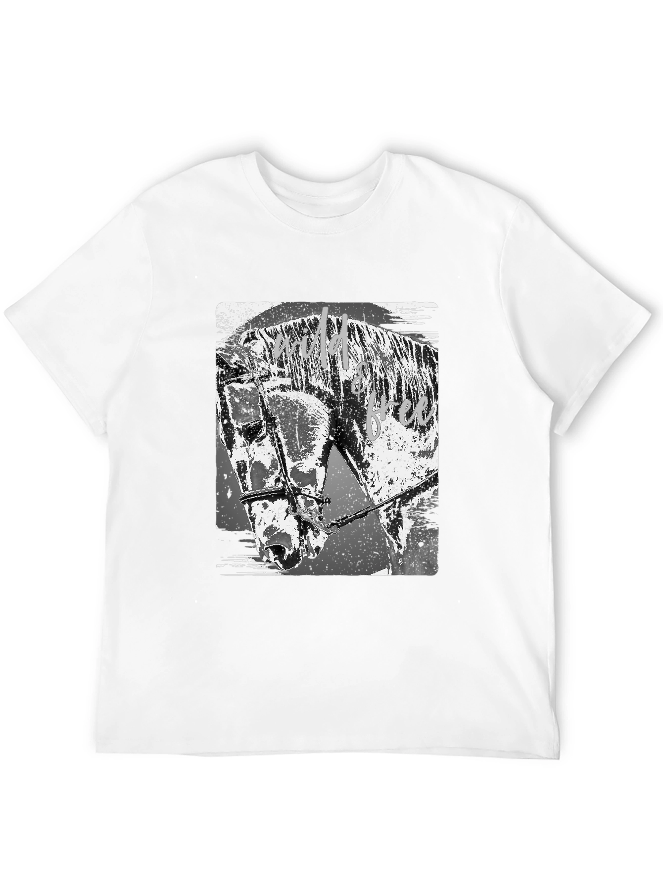 Black Wild & Free Horse Graphic Tee - Black view 12