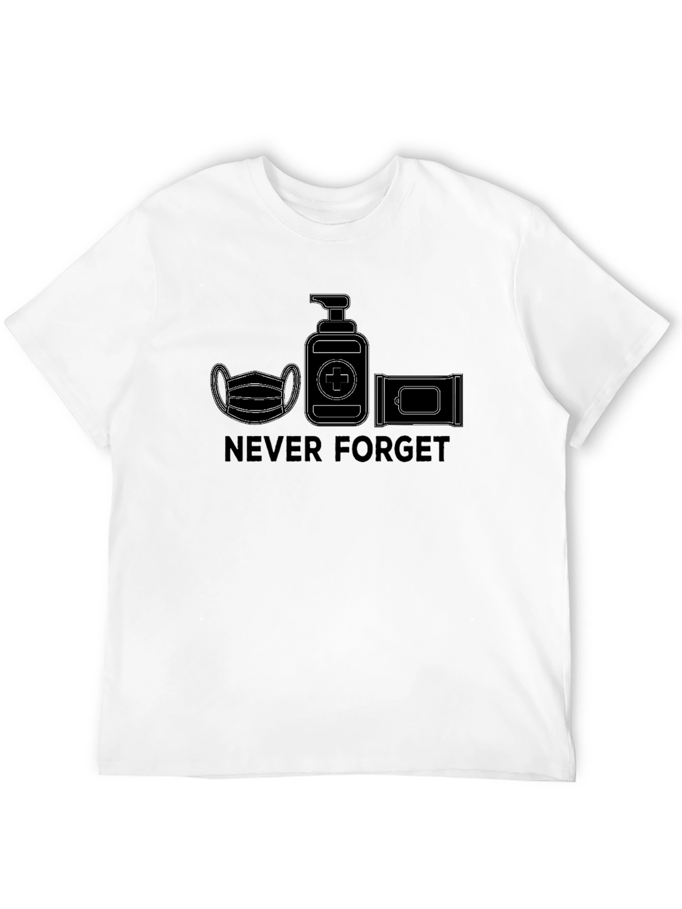 Black Never Forget T-Shirt - Mask, Sanitizer, Wipes Graphic Tee view 12