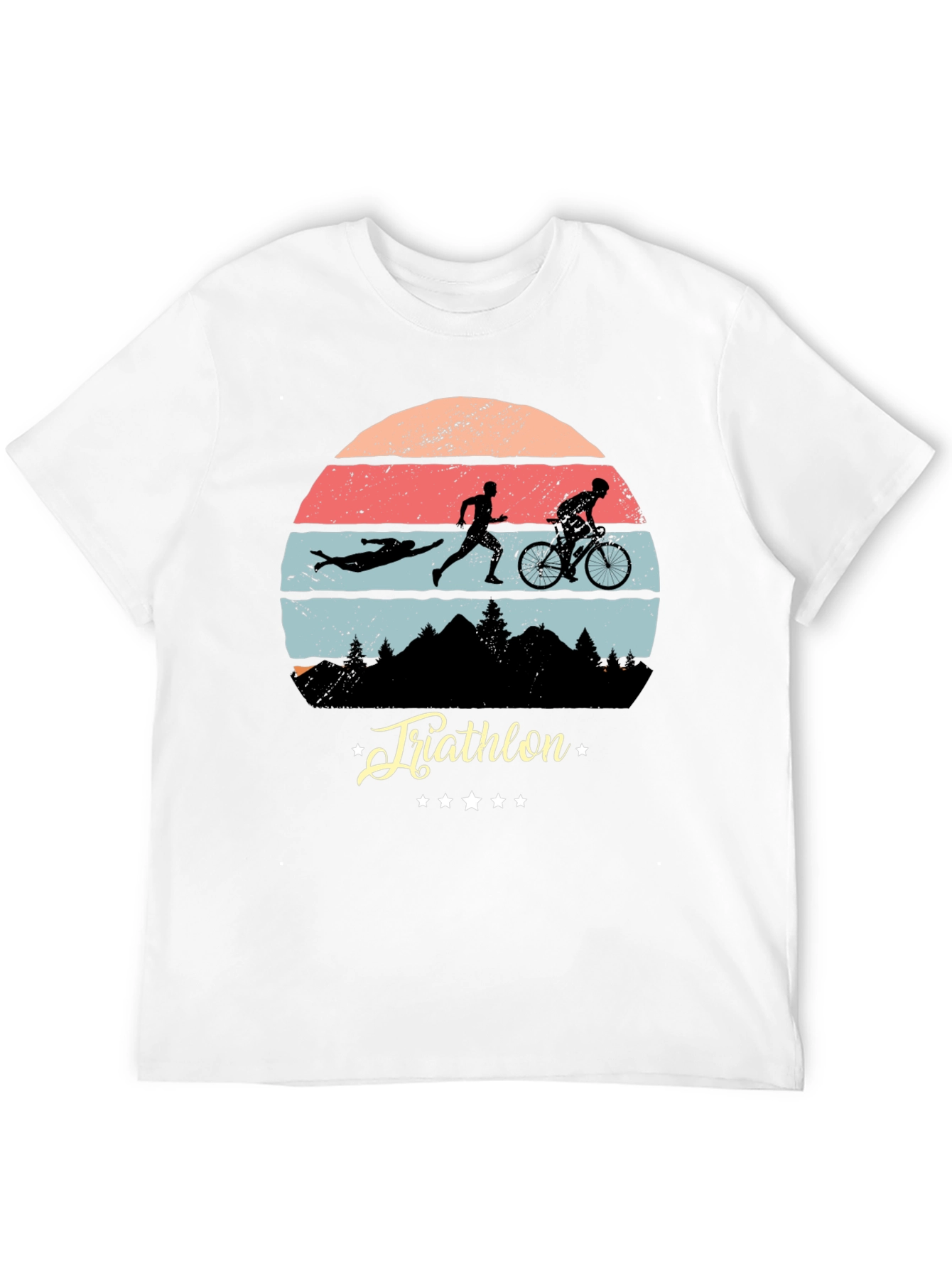 Black Triathlon Silhouette T-Shirt view 12