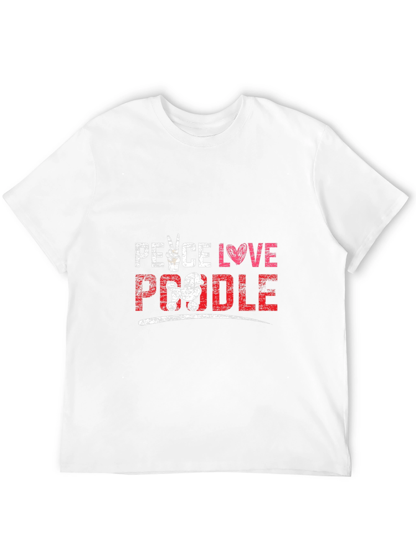 Black Peace Love Poodle T-Shirt Black view 12