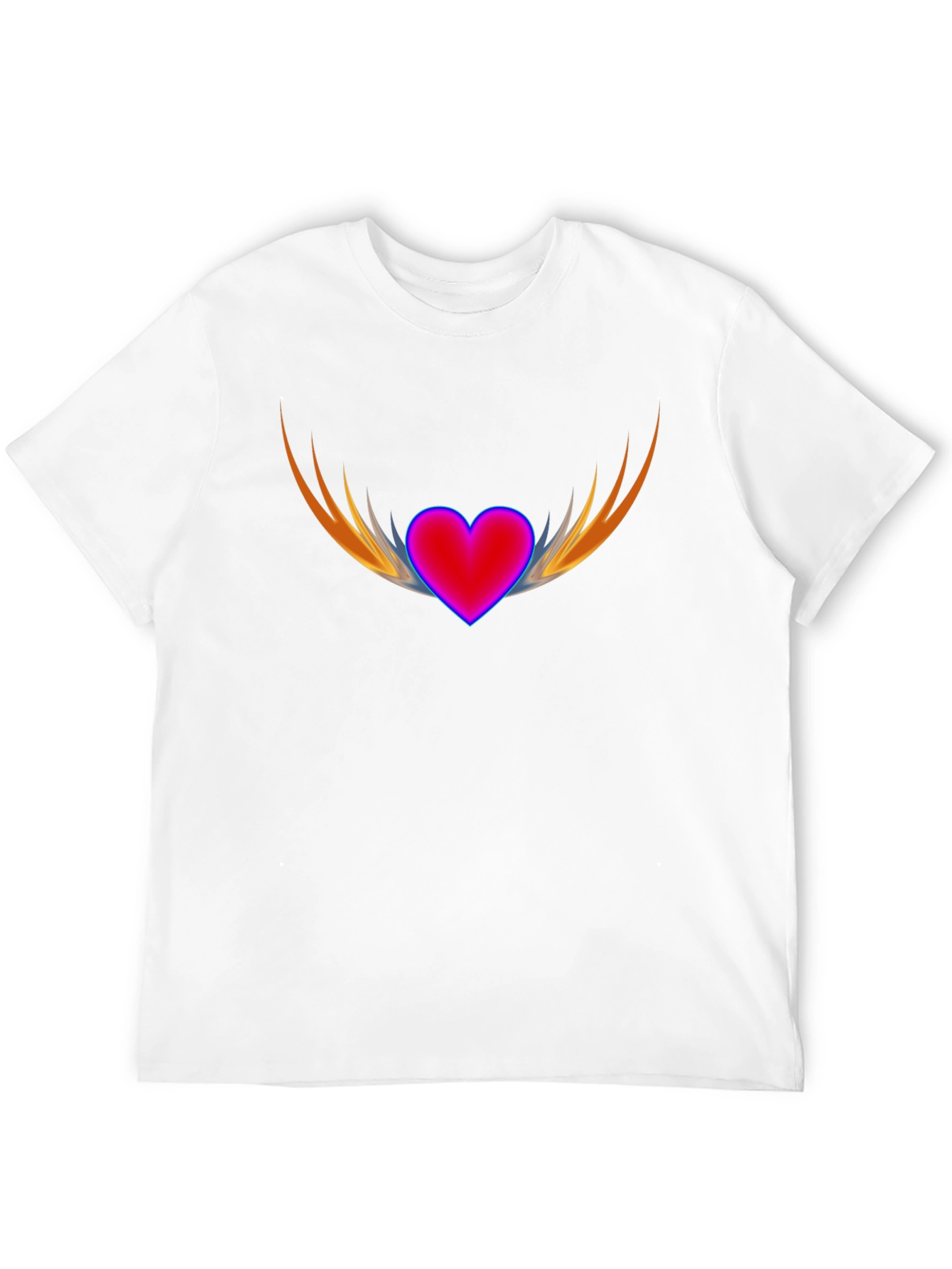 Black Heart with Wings Graphic Black T-Shirt view 12