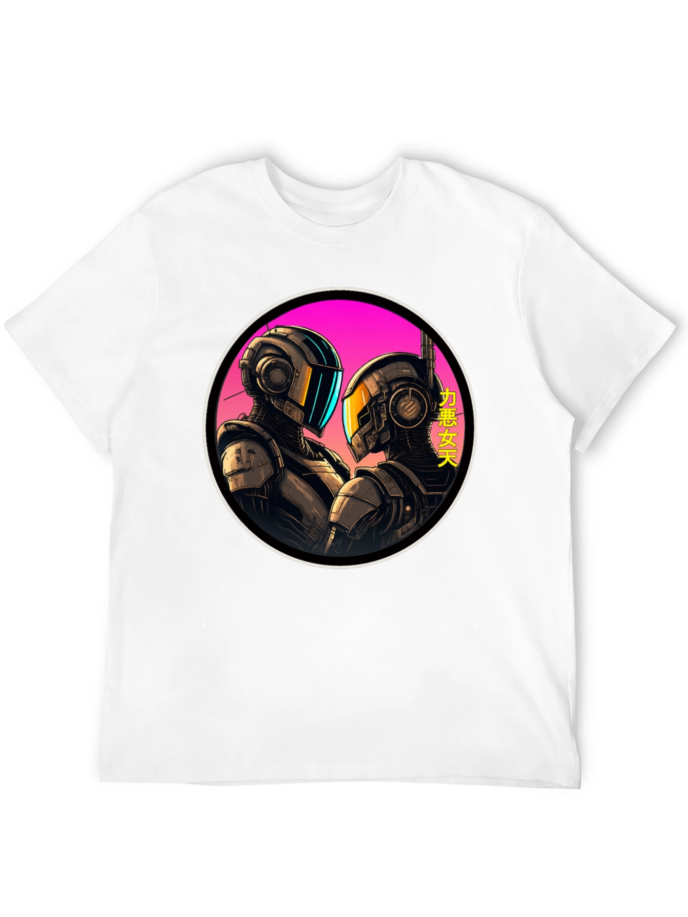 Black Cyberpunk Robots T-Shirt - Sci-Fi Graphic Tee view 12