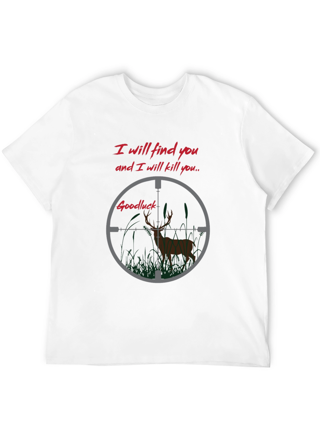 Black Hunting T-Shirt - Deer in Crosshairs view 12
