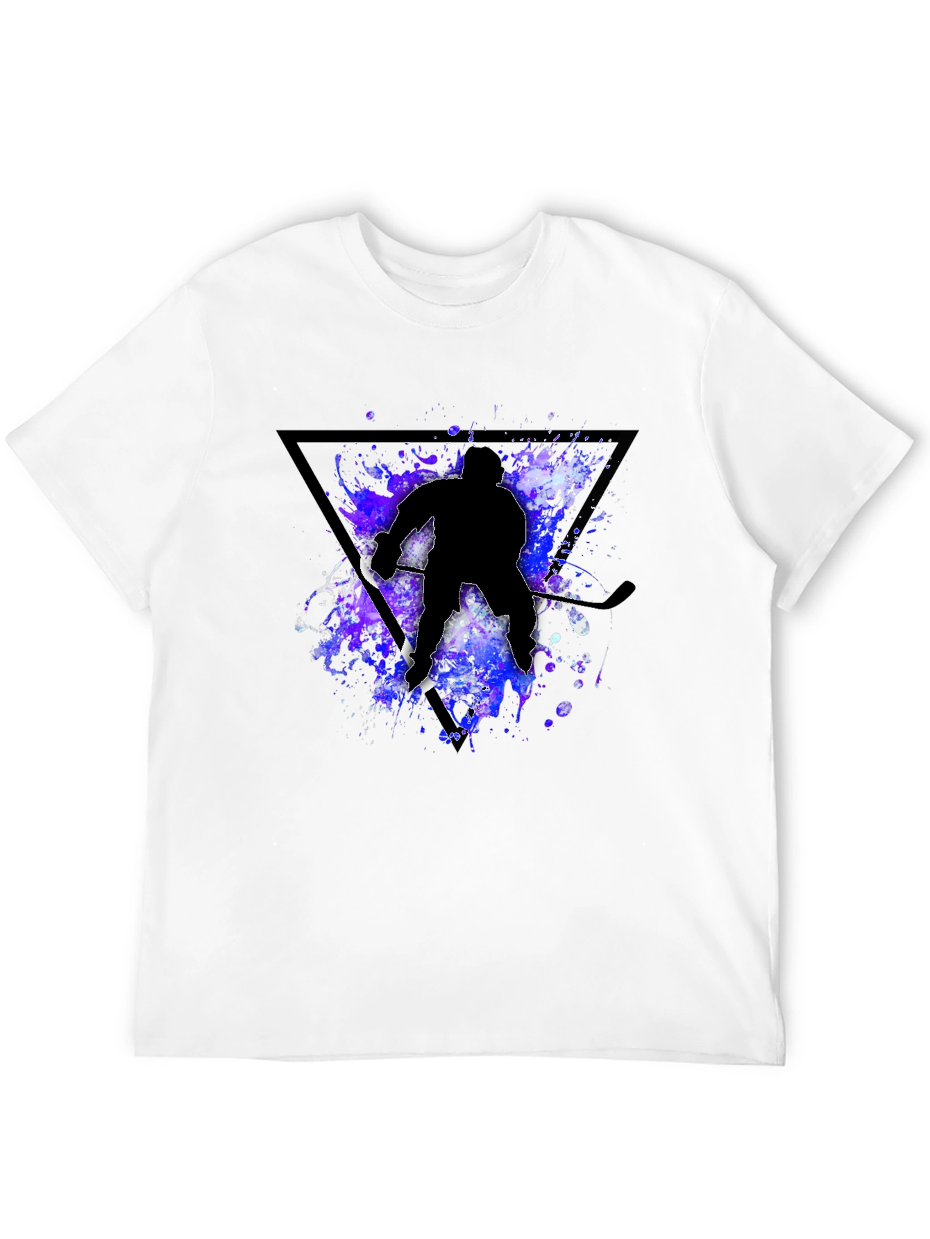 Black Hockey Player Silhouette T-Shirt - Black view 12