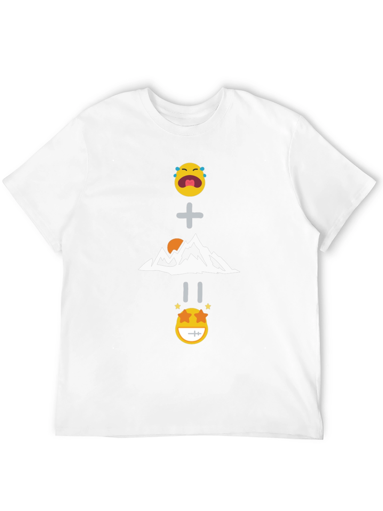 Black Funny Emoji Mountain Equation Black T-Shirt view 12