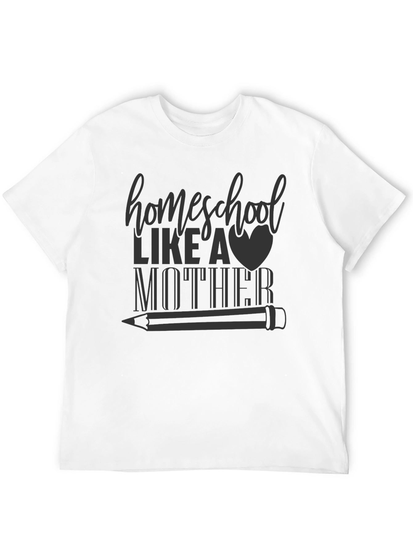 Black Homeschool Like a Mother T-Shirt - Black view 12