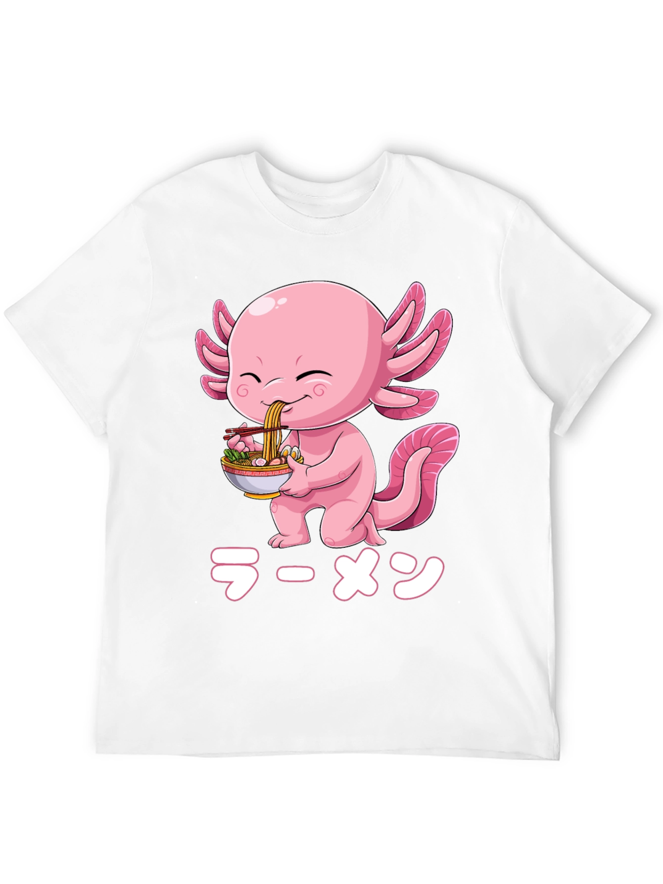 Black Axolotl Ramen T-Shirt - Cute Anime Graphic Tee view 12