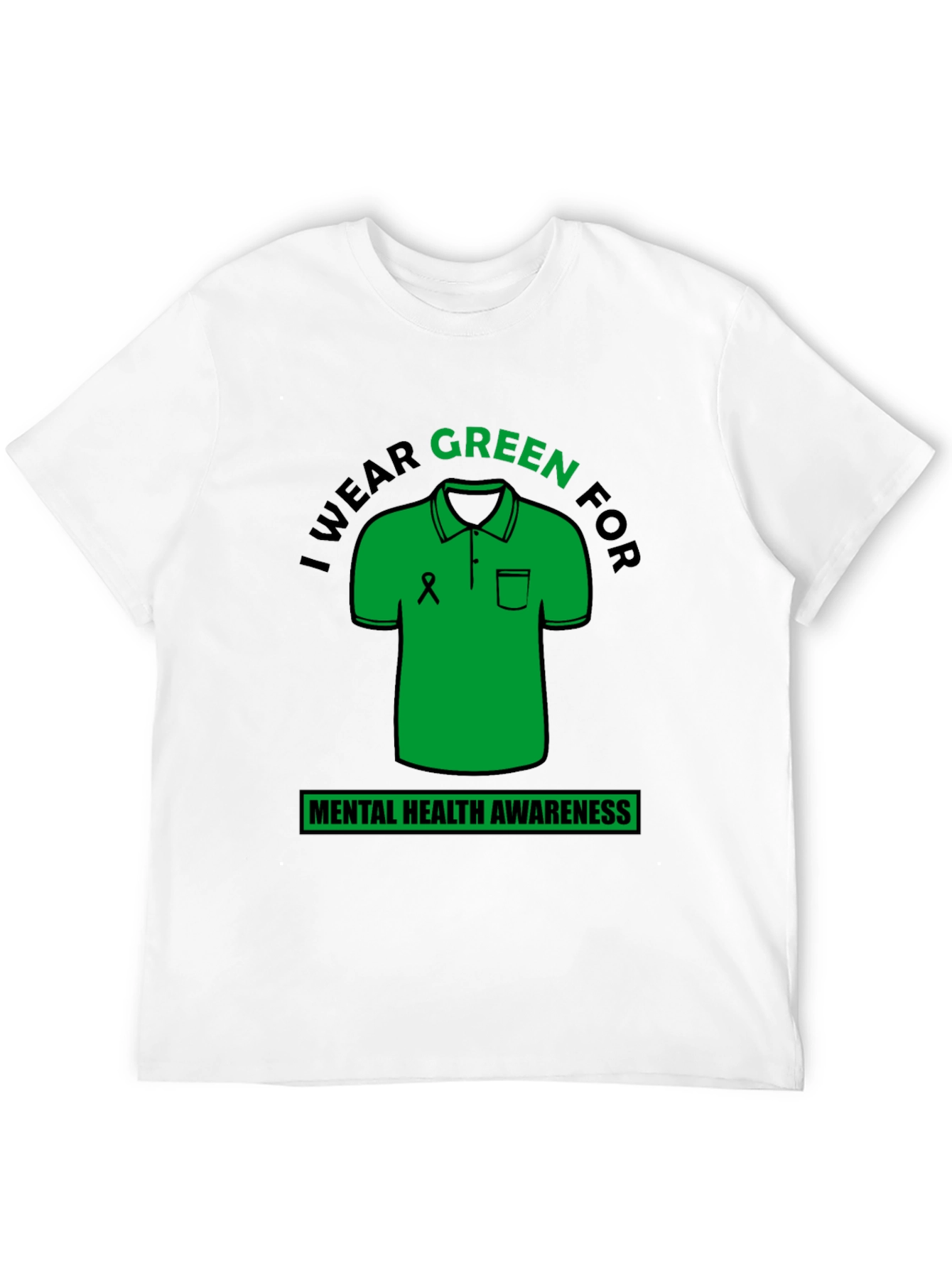 Black Green Mental Health Awareness T-Shirt view 12