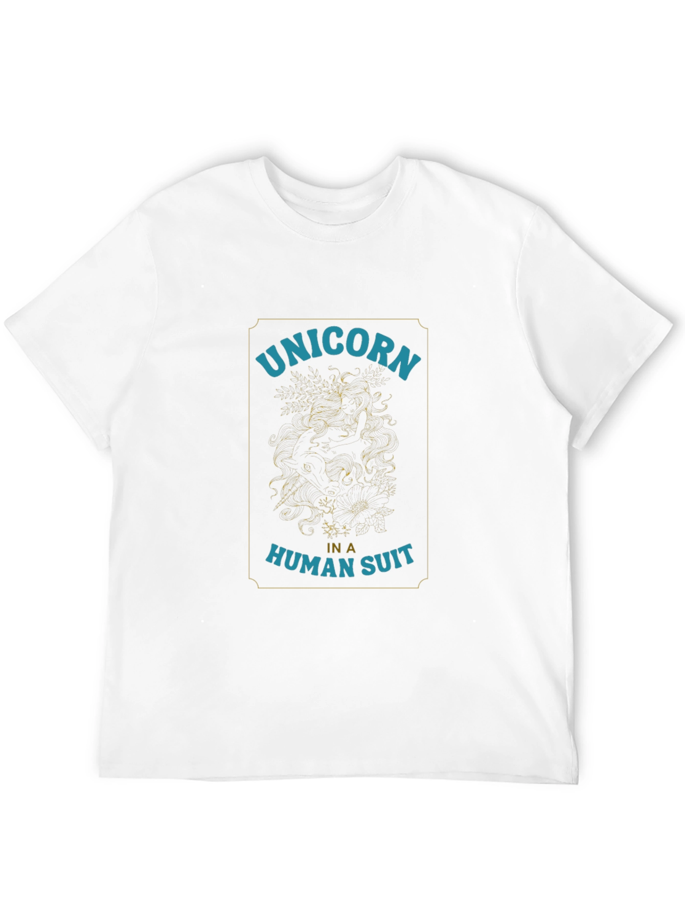 Black Unicorn in a Human Suit Graphic T-Shirt view 12