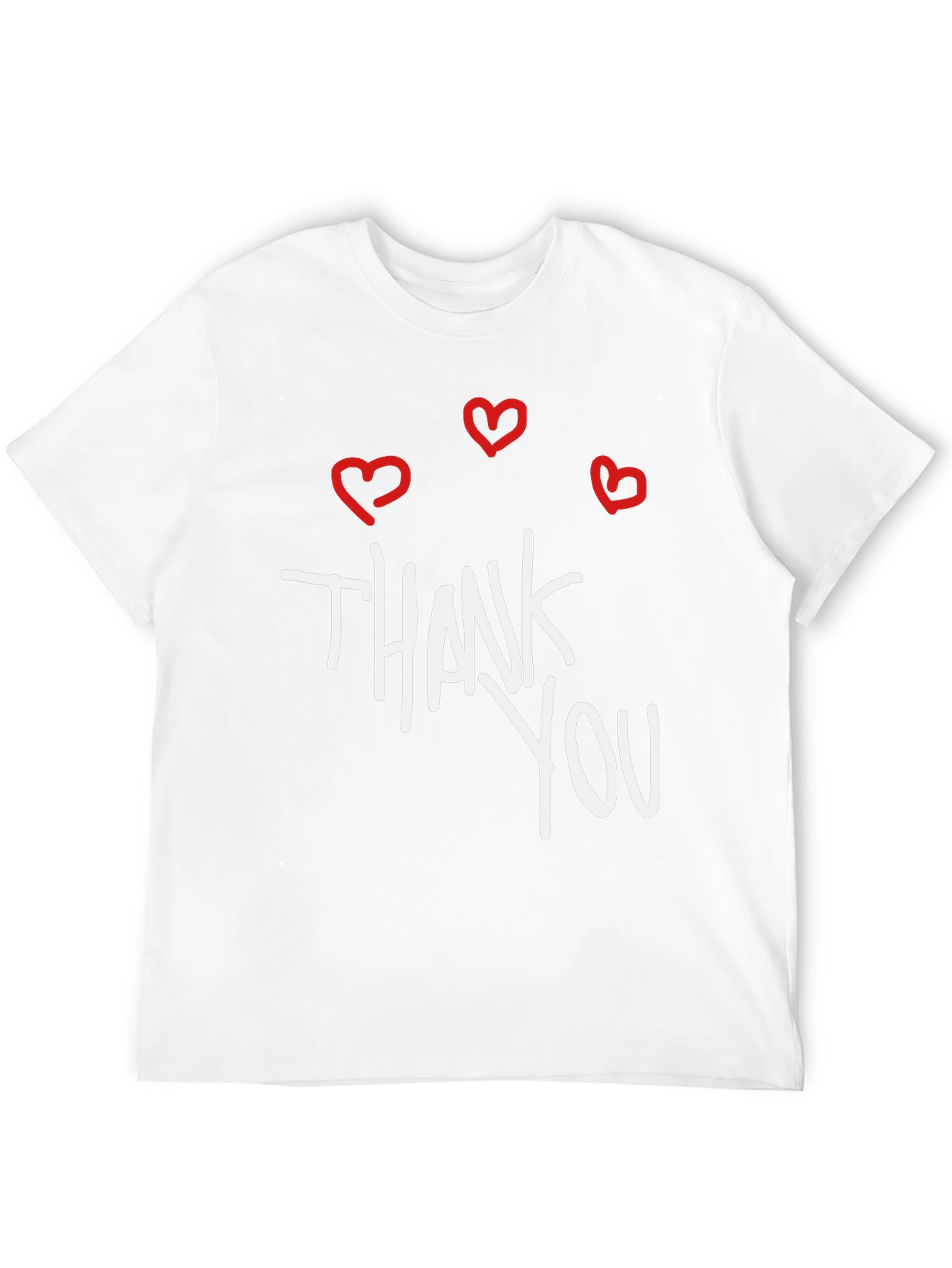 Black Thank You Hearts Graphic Tee - Casual Black T-Shirt view 12