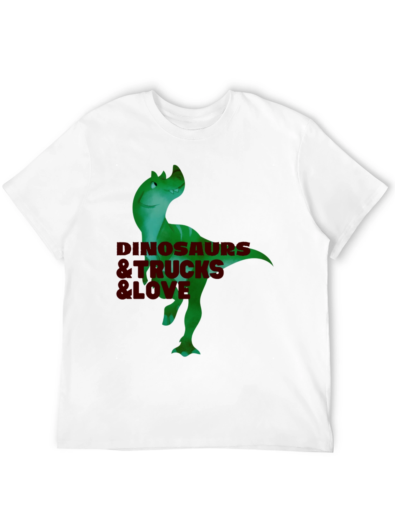 Black Dinosaurs & Trucks I Love Men's Black T-Shirt view 12