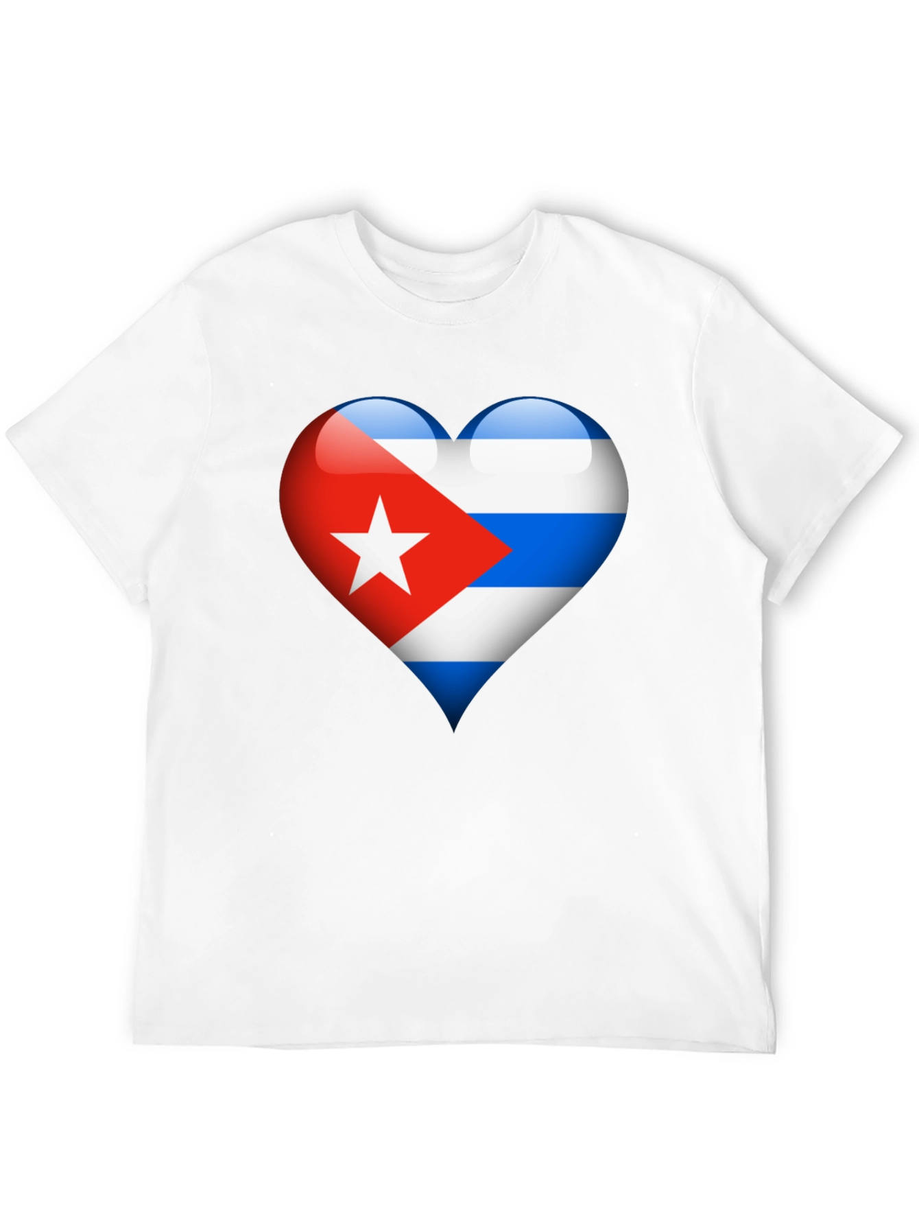 Black Cuban Flag Heart Graphic T-Shirt - Black view 12