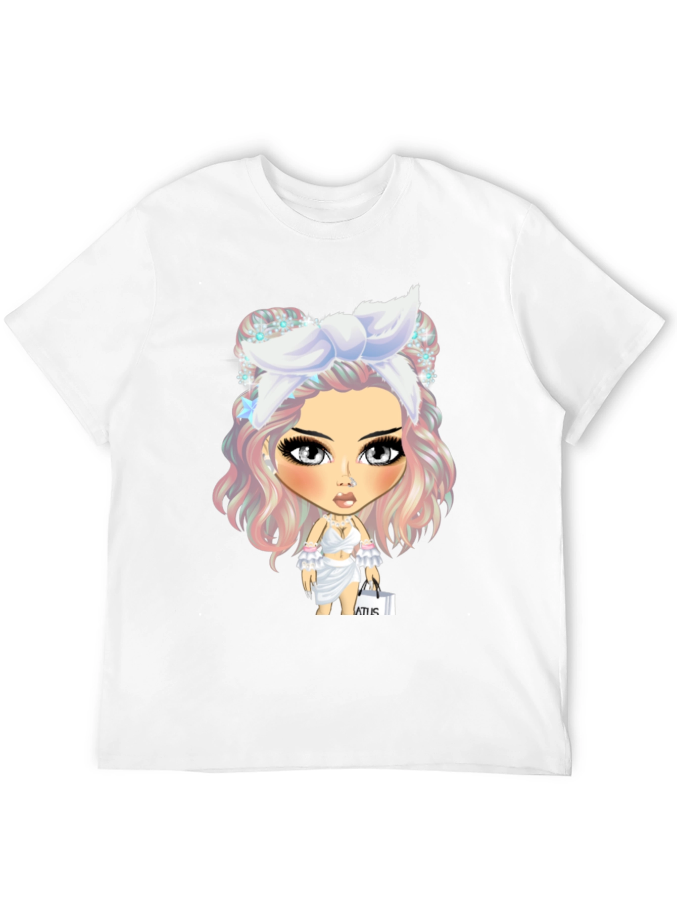 Black Stylish Graphic Tee - Cartoon Character view 12