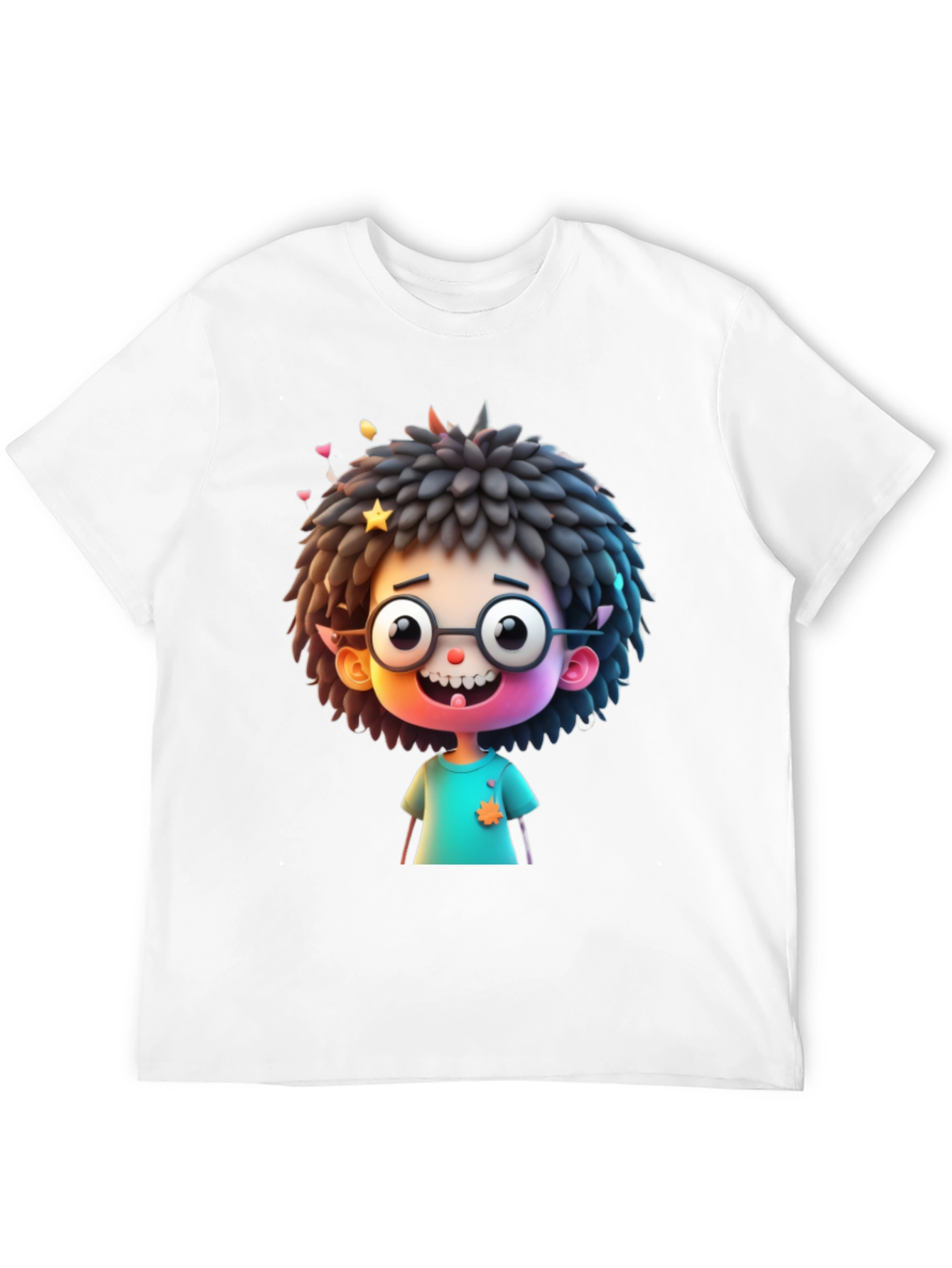 Black Fun Cartoon Character T-Shirt - Black view 12