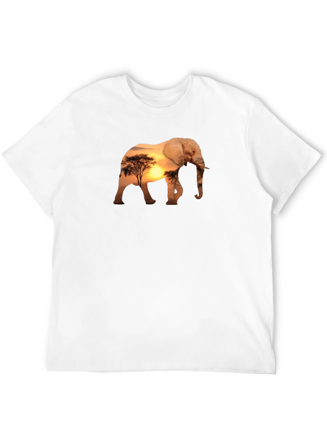 Black Elephant Sunset Graphic Tee - Black Cotton Comfort view 12