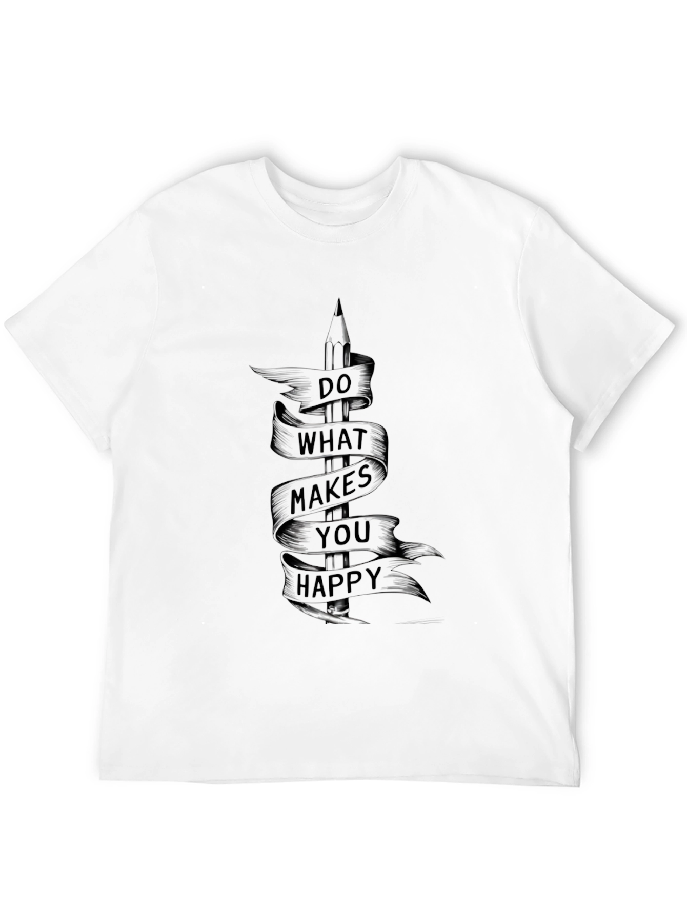 Black Inspirational Graphic Tee - Do What Makes You Happy view 12