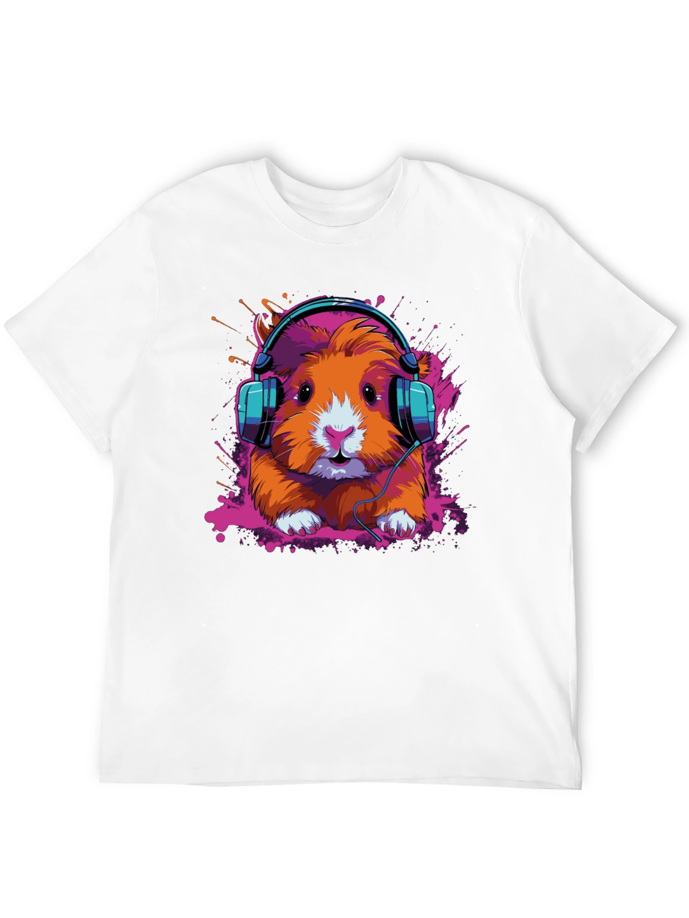 Black DJ Hamster Graphic Tee - Cool Animal T-Shirt view 12