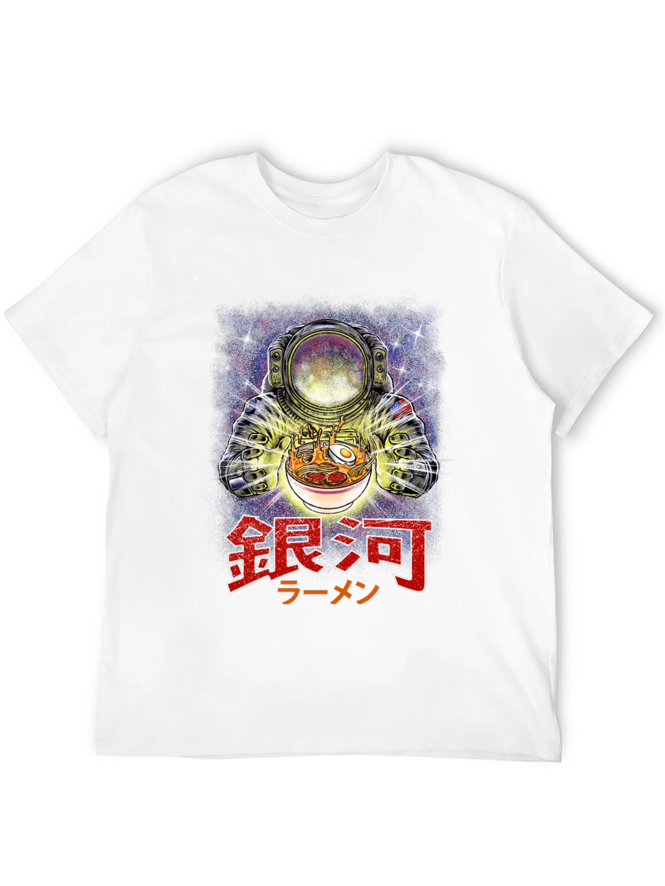 Black Astronaut Ramen Graphic Tee - Galaxy Noodles T-Shirt view 12