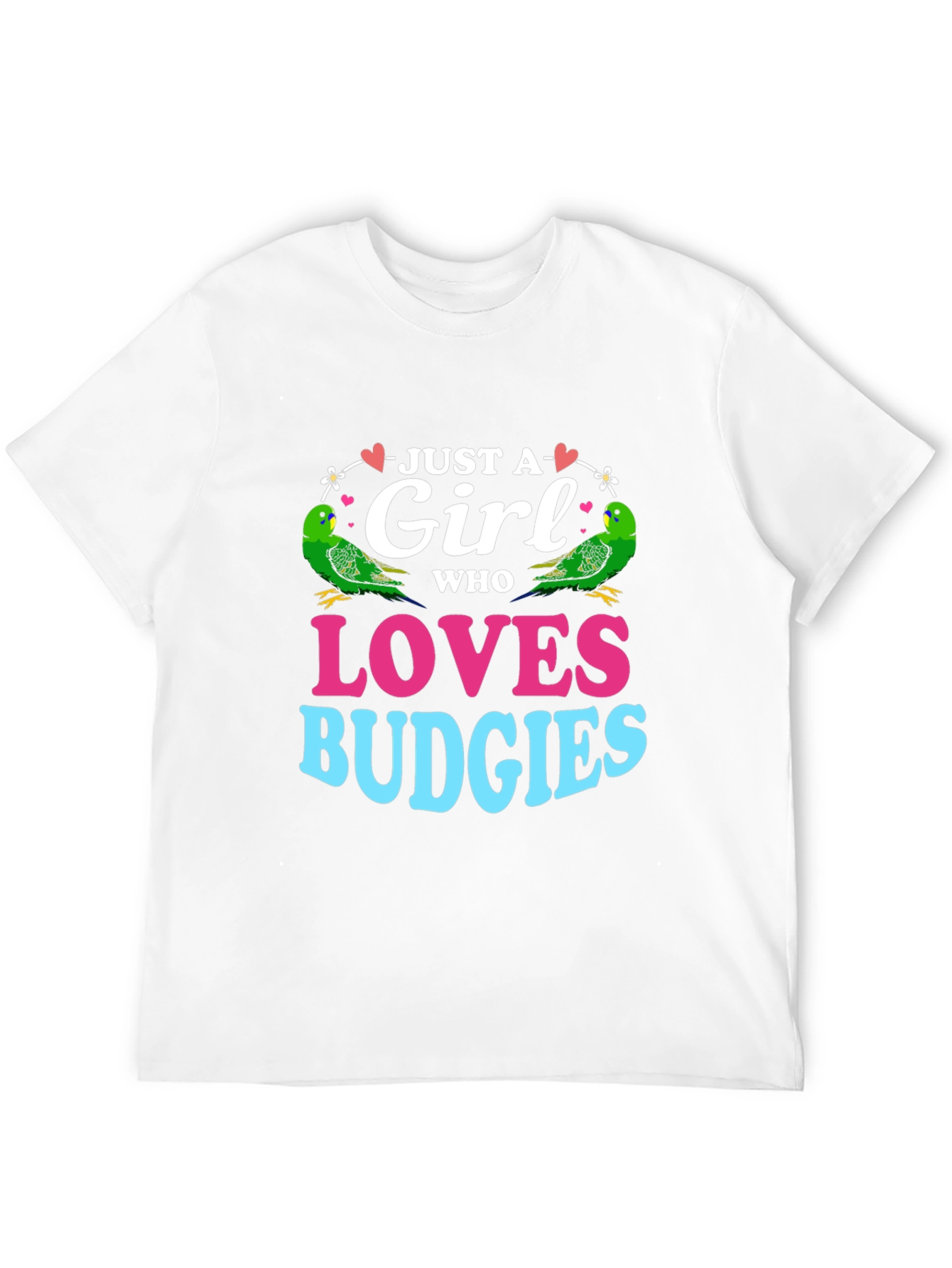 Black Just a Girl Who Loves Budgies T-Shirt view 12