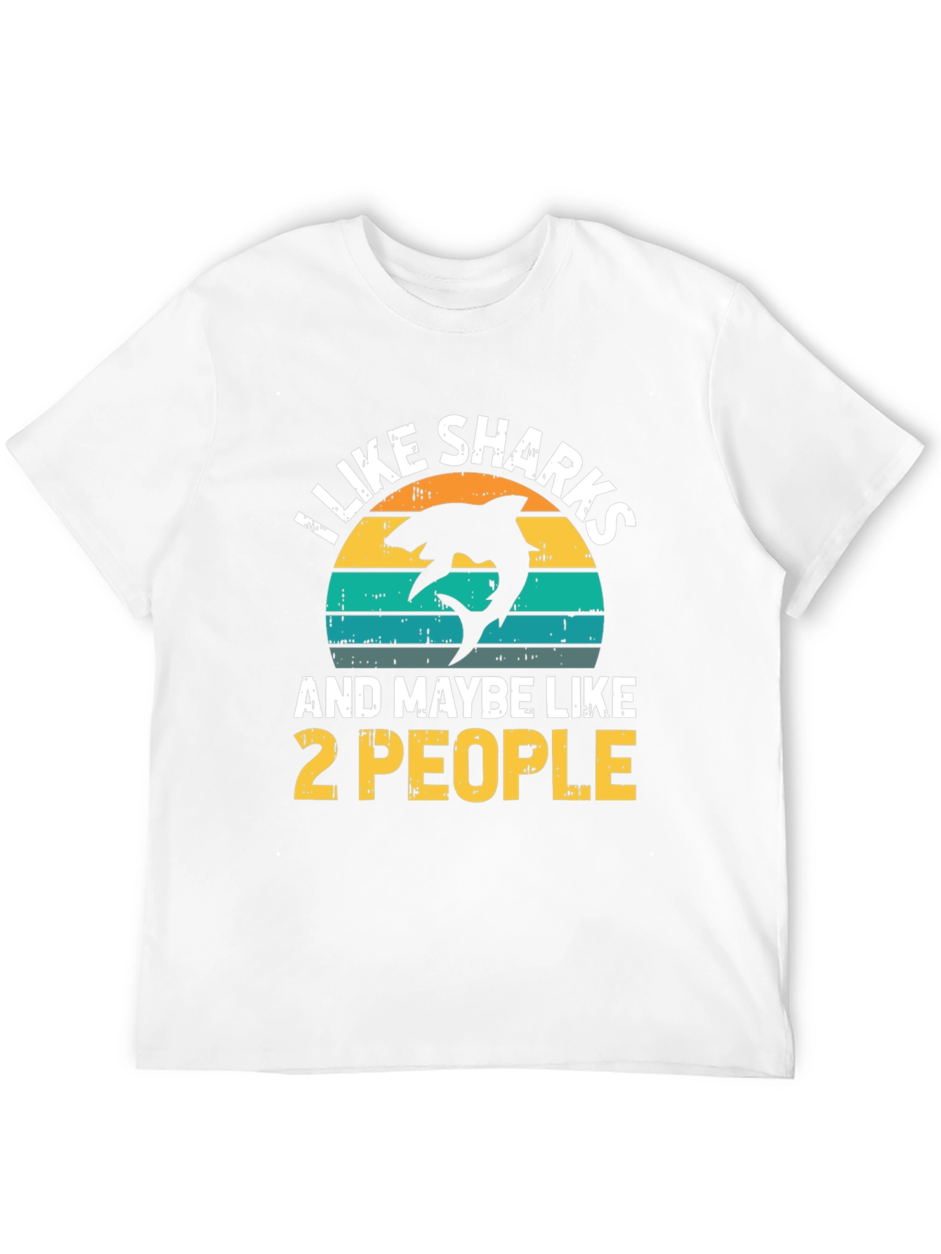 Black I Like Sharks & Maybe Like 2 People T-Shirt view 12