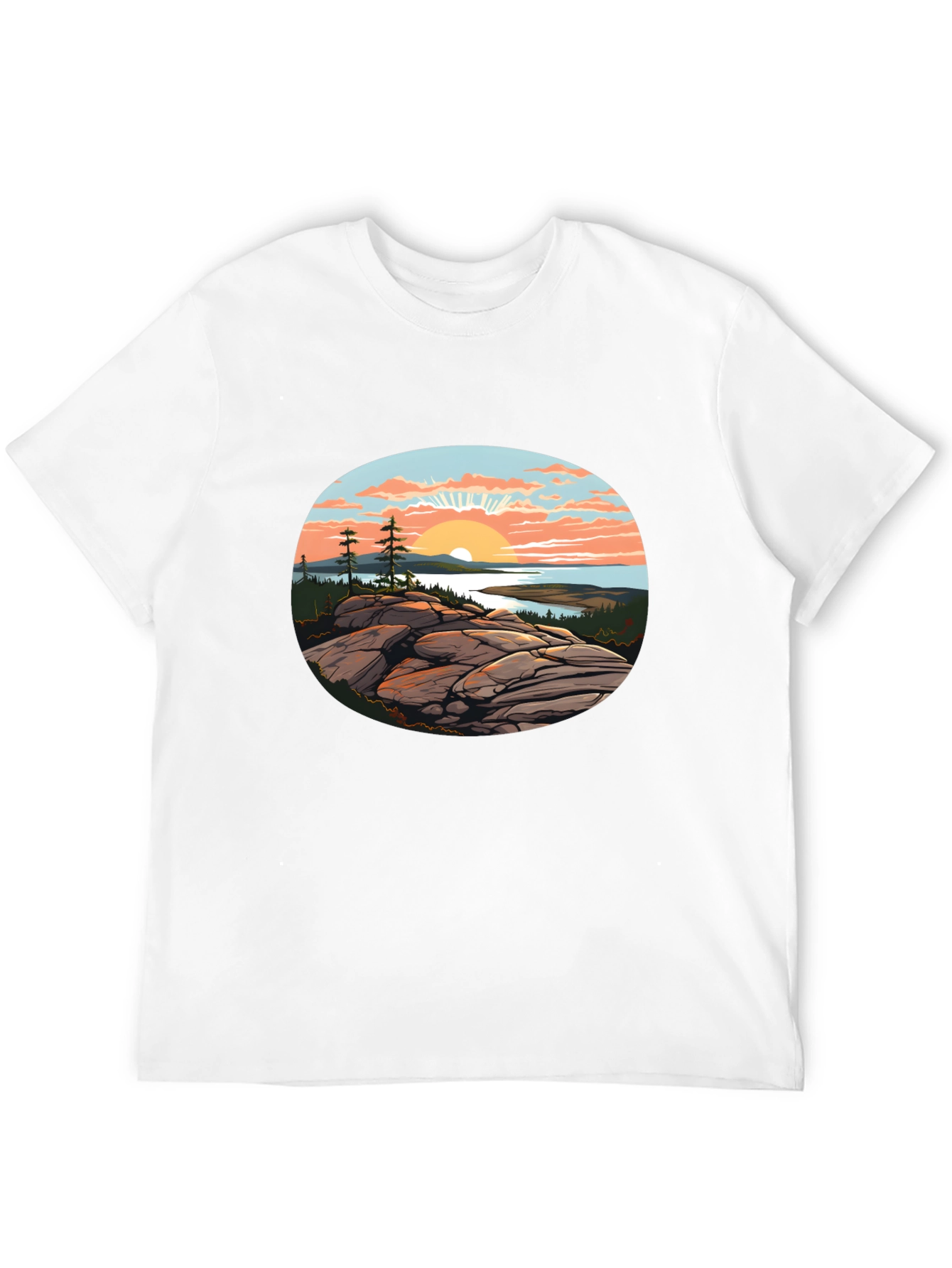 Black Scenic Sunrise T-Shirt view 12
