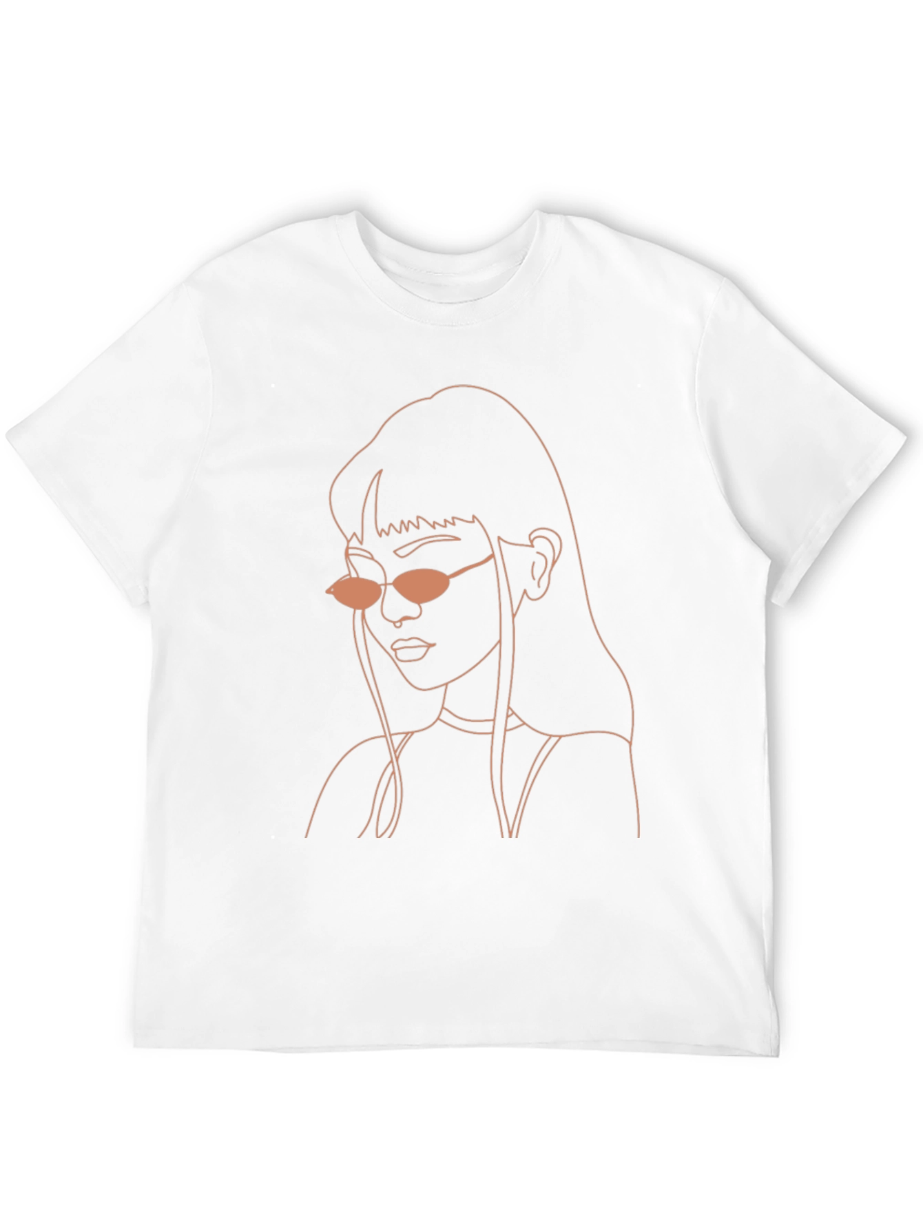 Black Minimalist Woman Line Art Graphic Tee - Black view 12